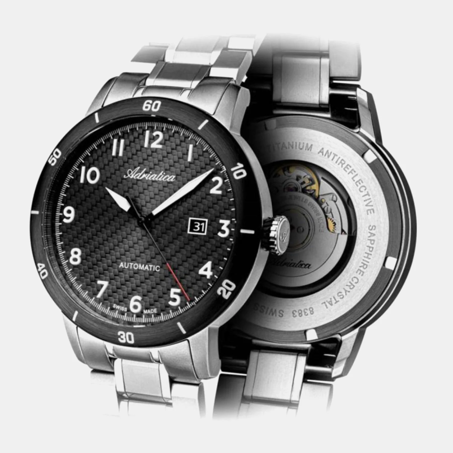 Aviation Men Quartz Gun Dial Analog Titanium Watch A8383.4126A - Image 2