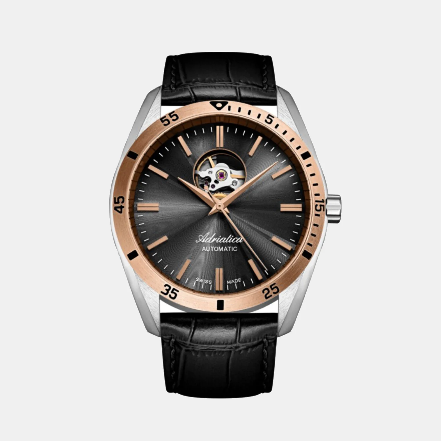 Men Automatic Black Dial Analog Leather Watch A8202.R216AO - Image 2