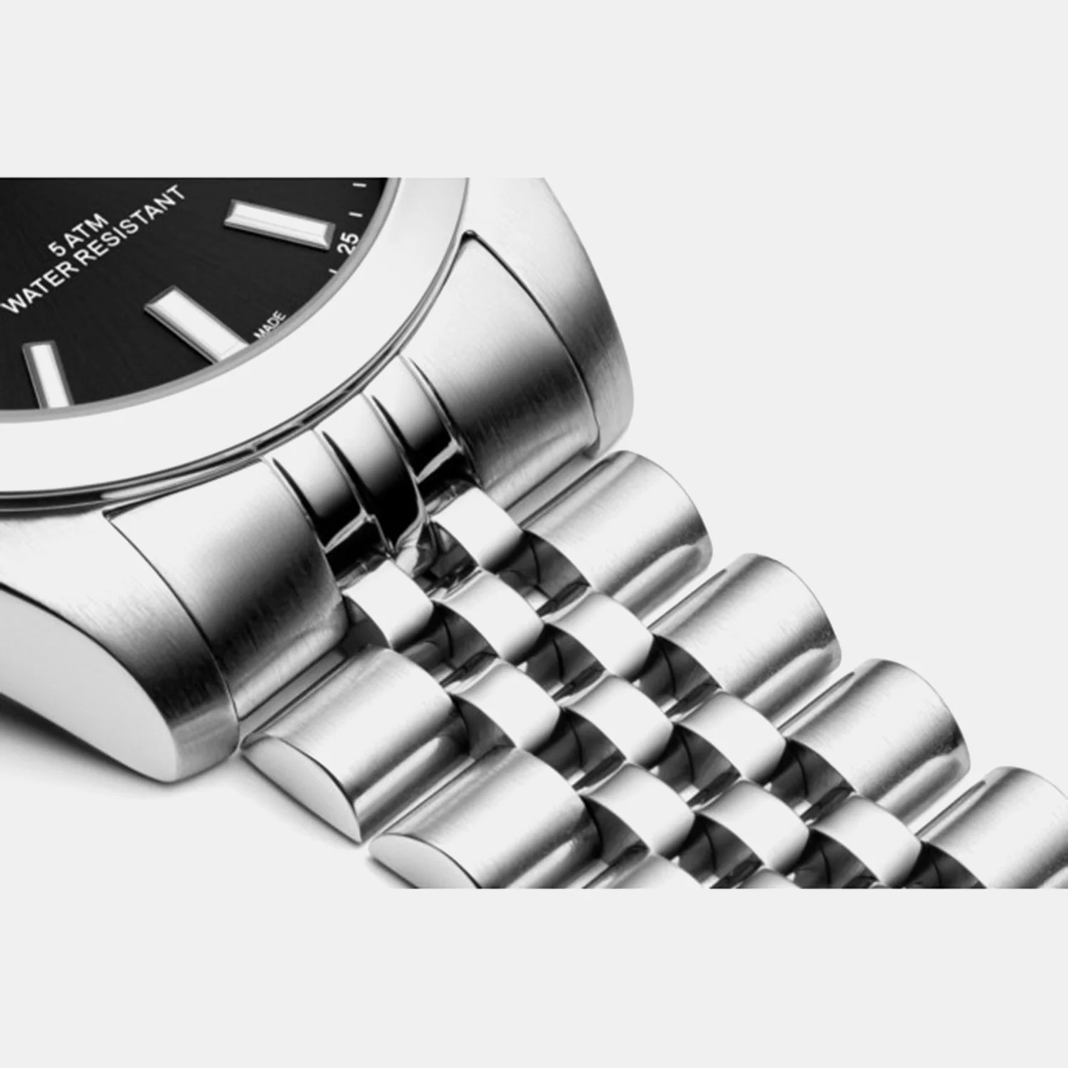 Men Quartz Black Dial Analog Stainless Steel Watch A1299.5114Q - Image 3