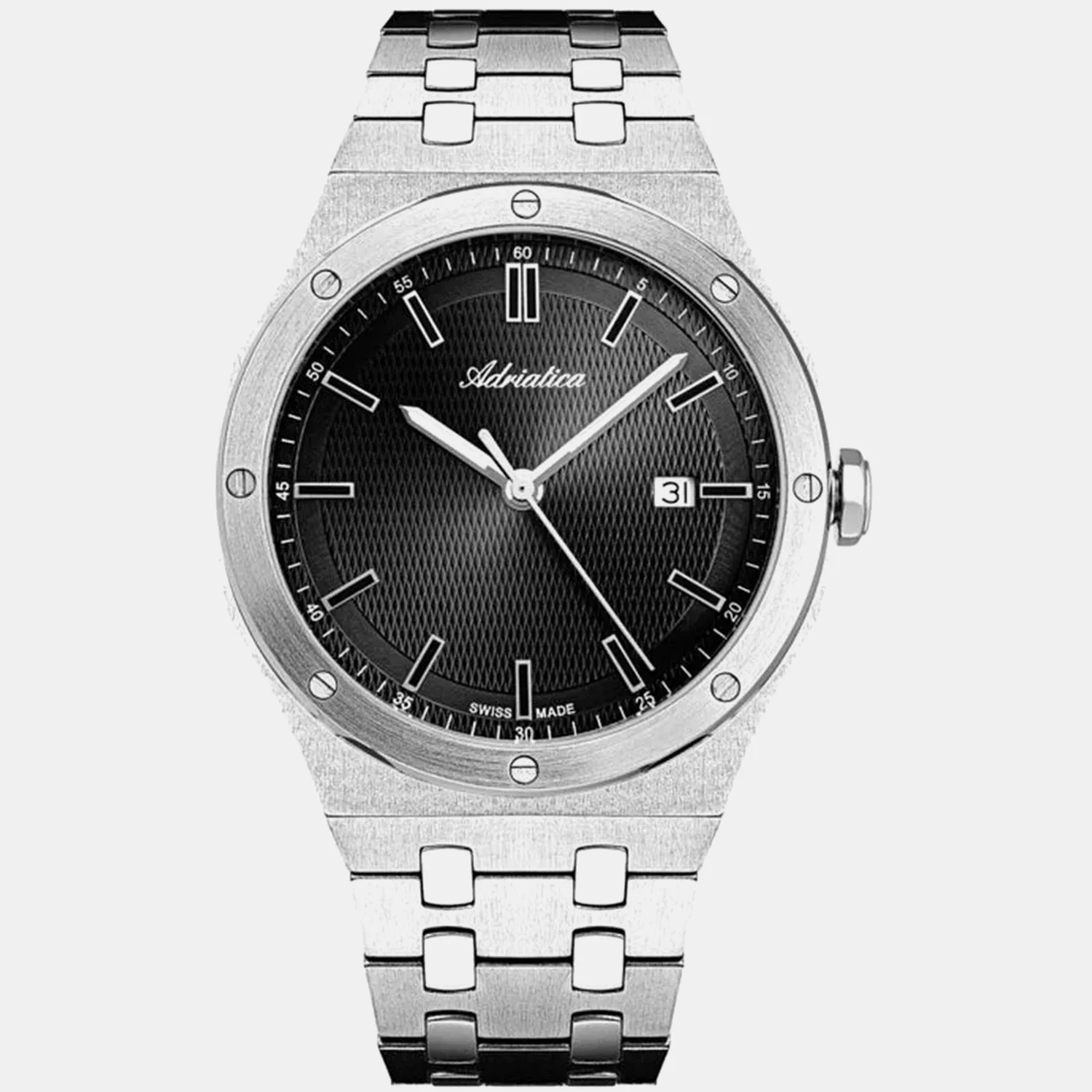 Men Quartz Black Dial Analog Stainless Steel Watch A8337.5114Q