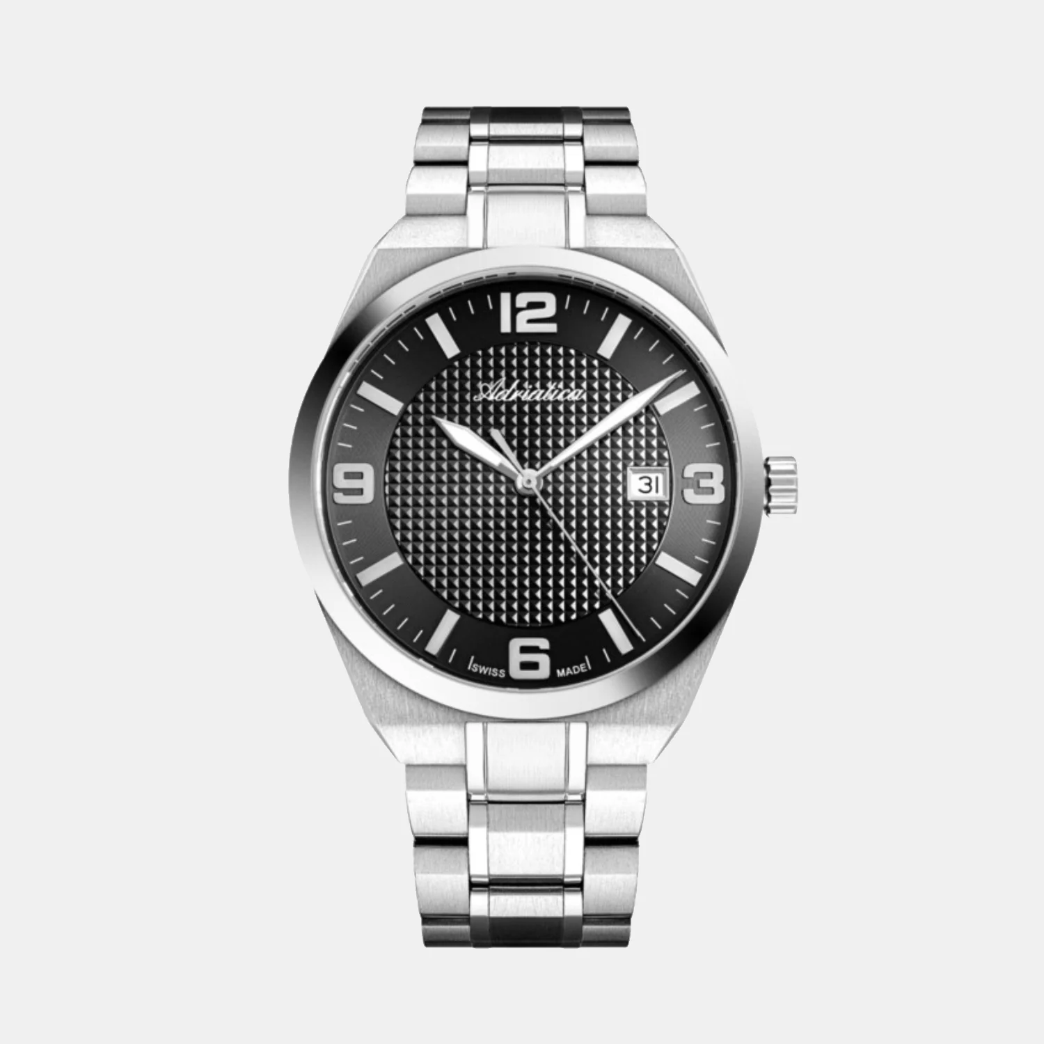 Men Quartz Black Dial Analog Stainless Steel Watch A8343.5154Q