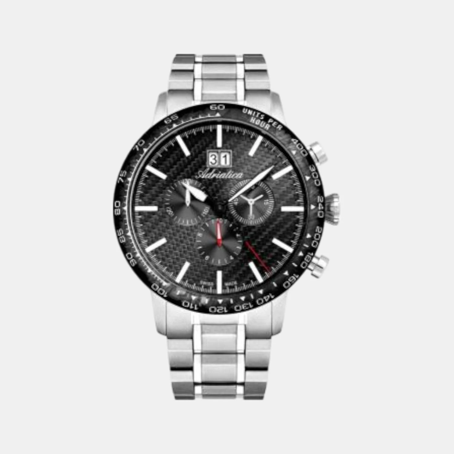 Men Quartz Black Dial Chronograph Stainless Steel Watch A8383.4114CH - Image 2