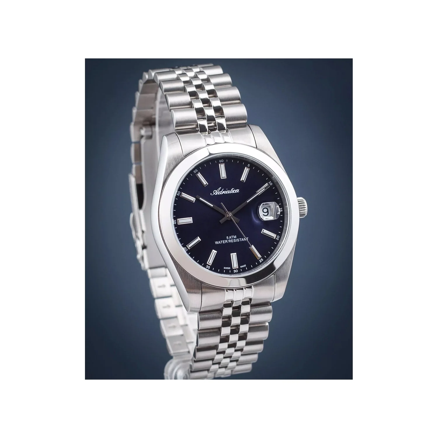 Men Quartz Blue Dial Analog Stainless Steel Watch A1299.5115Q - Image 2