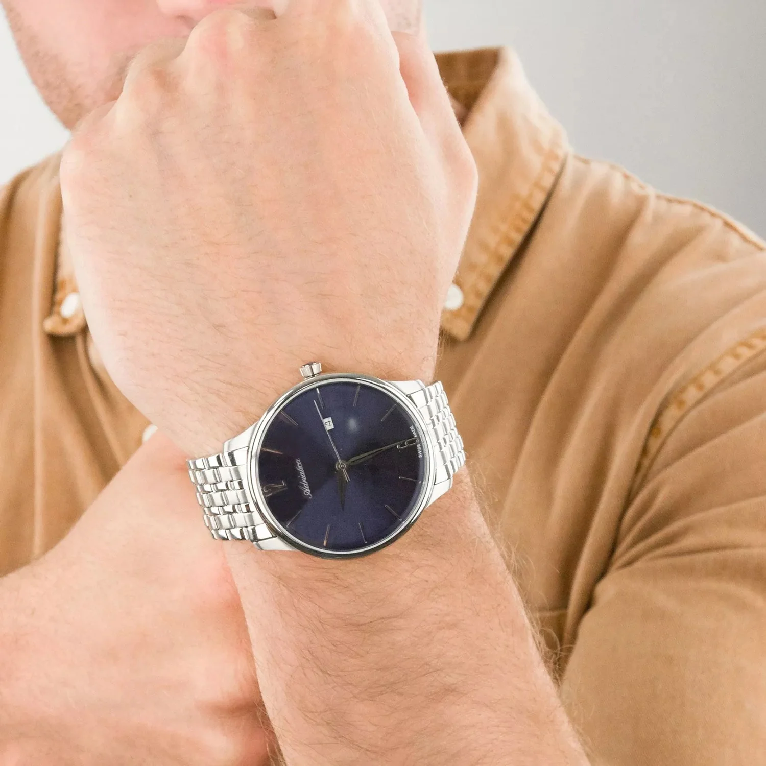 Men Quartz Blue Dial Analog Stainless Steel Watch A8269.5155Q - Image 2