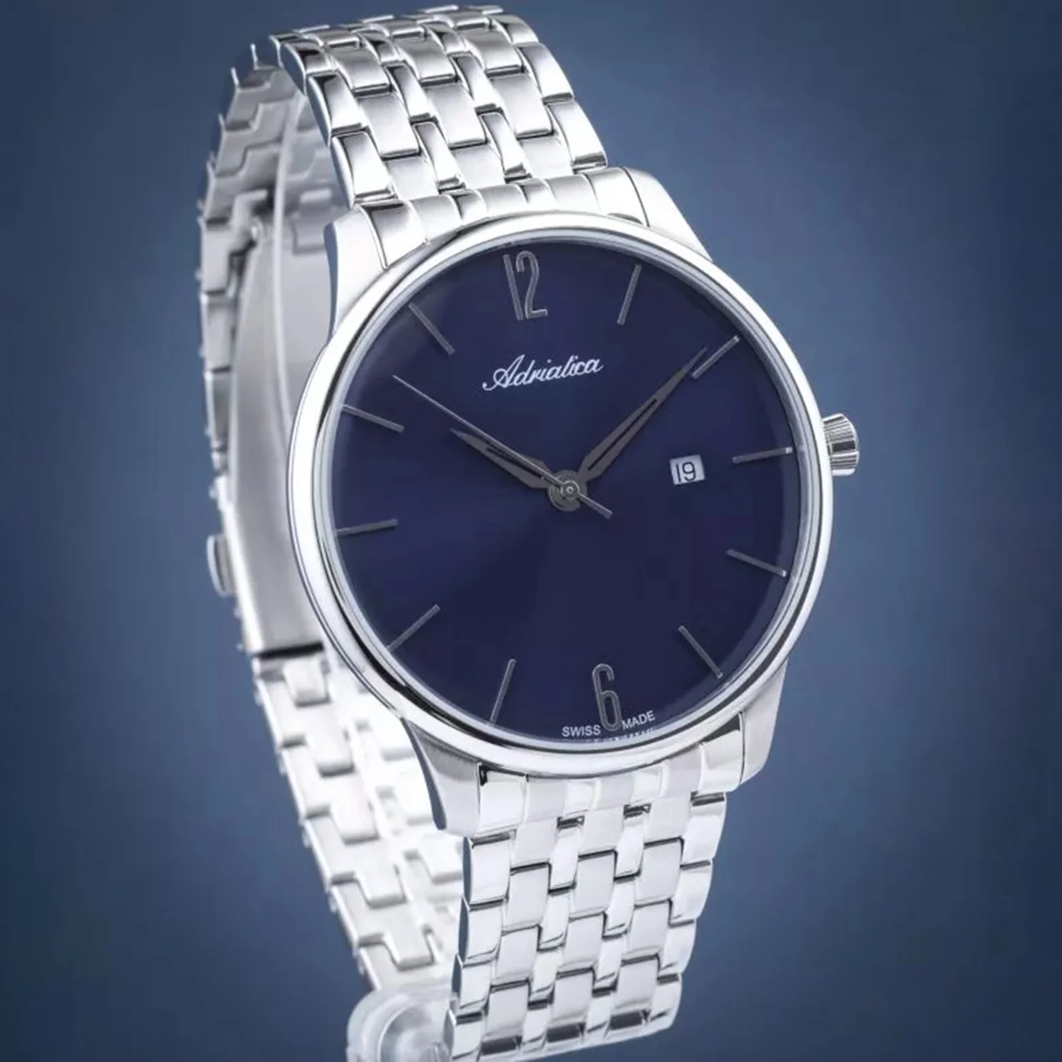 Men Quartz Blue Dial Analog Stainless Steel Watch A8269.5155Q - Image 3