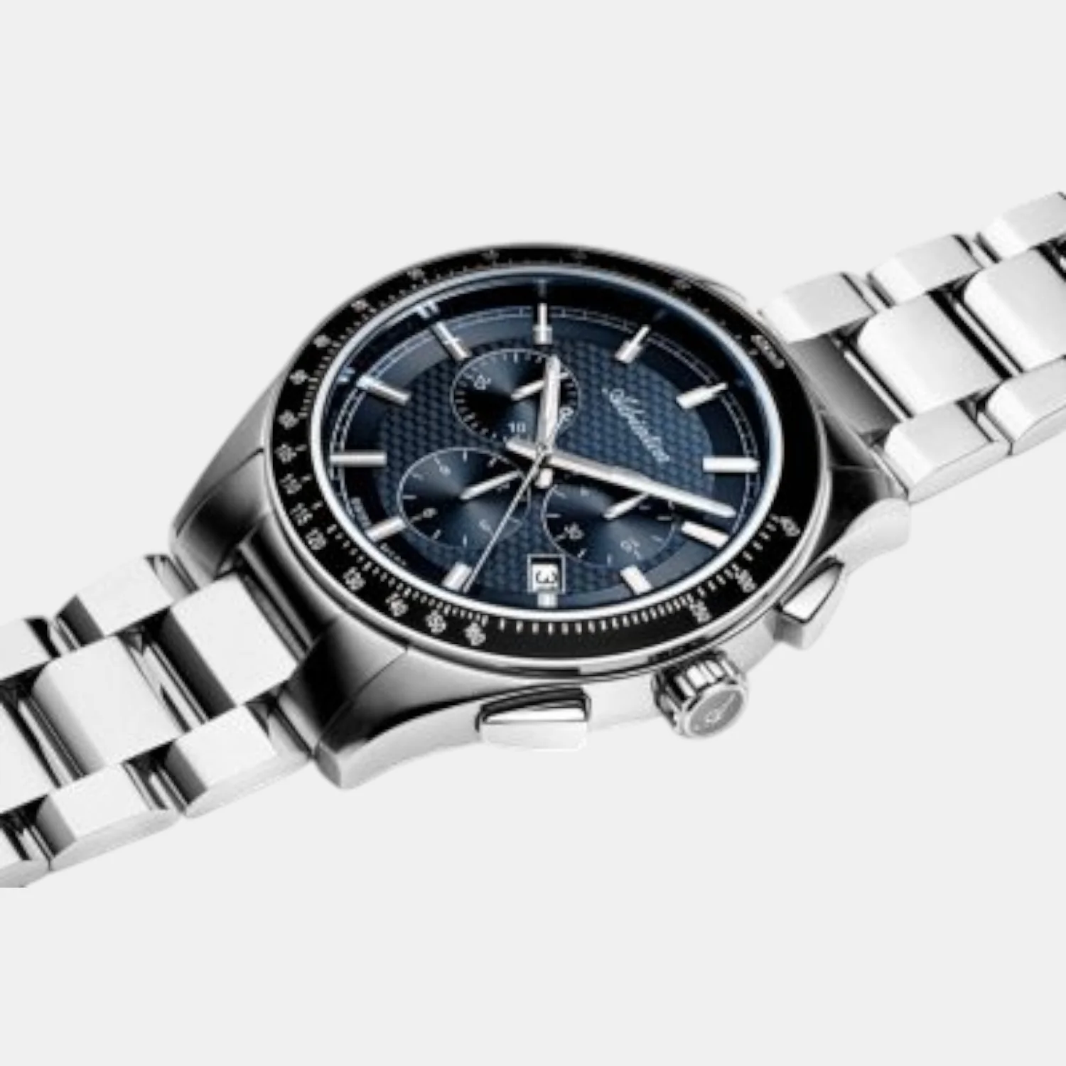 Men Quartz Blue Dial Chronograph Stainless Steel Watch A8245.5115CH - Image 3