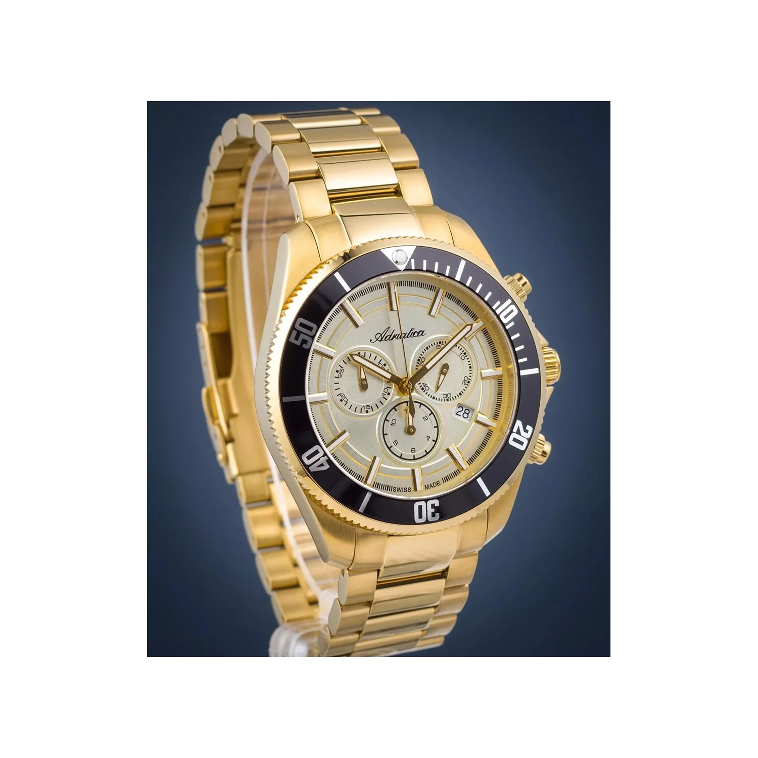 Men Quartz Champagne Dial Chronograph Stainless Steel Watch A1139.1111CHN - Image 2
