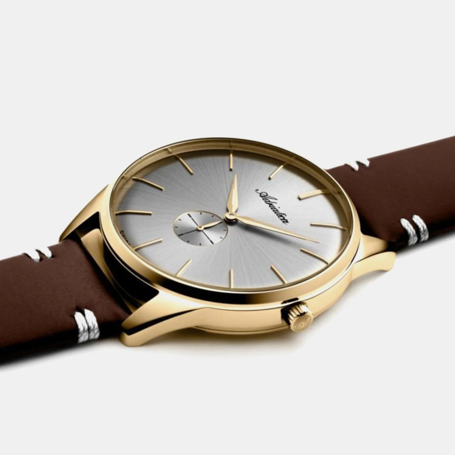 Men Quartz Grey Dial Analog Leather Watch A8264.1217Q - Image 3