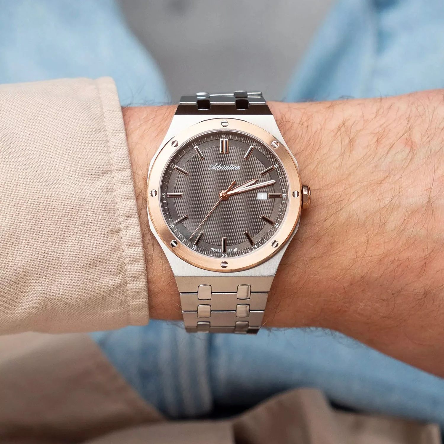 Men Quartz Gun Dial Analog Stainless Steel Watch A8337.R116Q - Image 5