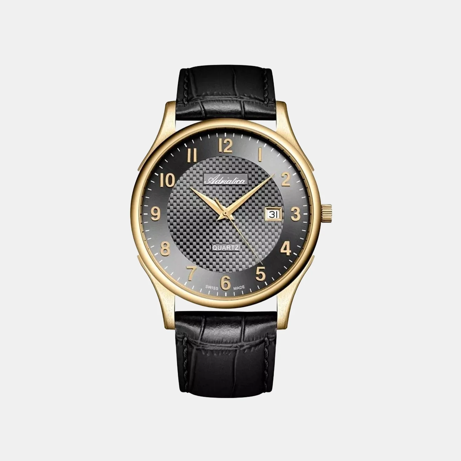 Pairs Men Quartz Gun Dial Analog Leather Watch A1246.1226Q