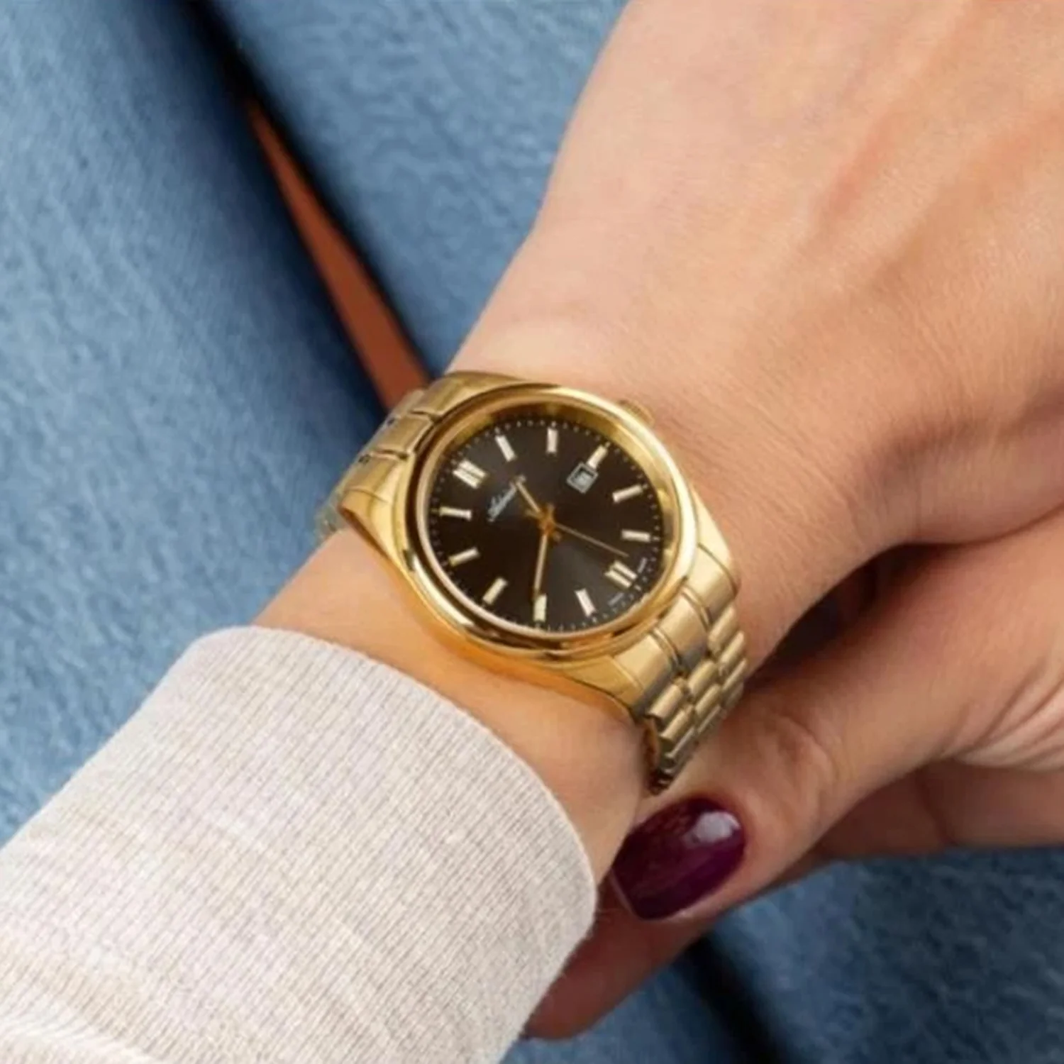 Pairs Women Quartz Gun Dial Analog Stainless Steel Watch A3198.1116Q - Image 2
