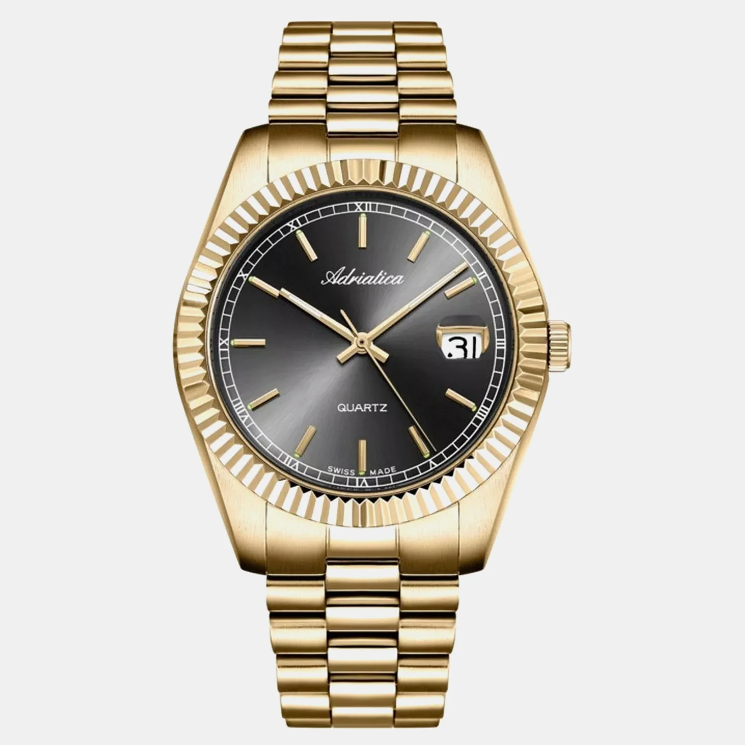 Premiere Men Quartz Gun Dial Analog Stainless Steel Watch A1090.1116Q - Image 2