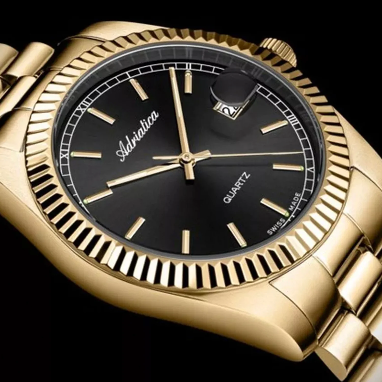 Premiere Men Quartz Gun Dial Analog Stainless Steel Watch A1090.1116Q - Image 5