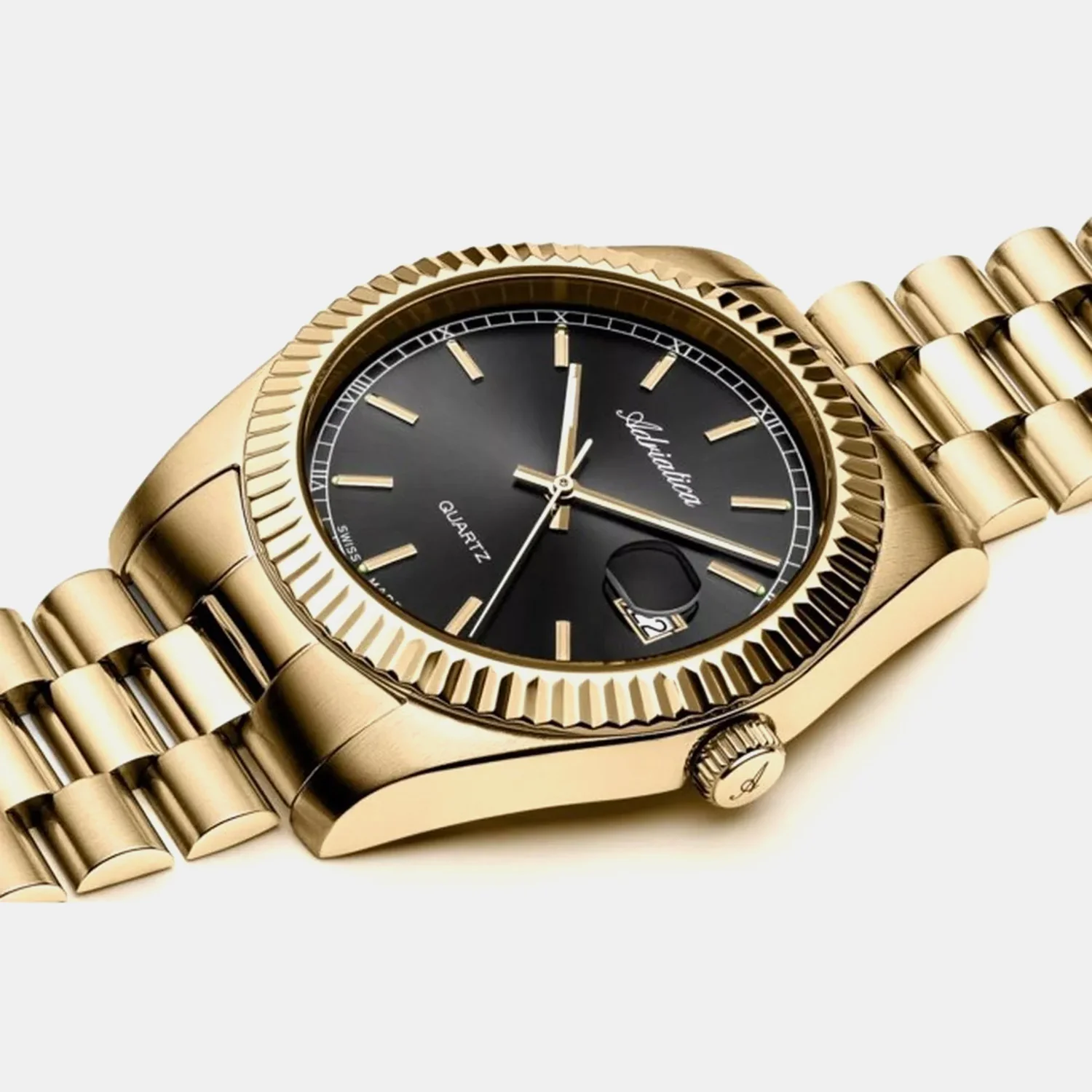 Premiere Men Quartz Gun Dial Analog Stainless Steel Watch A1090.1116Q - Image 7