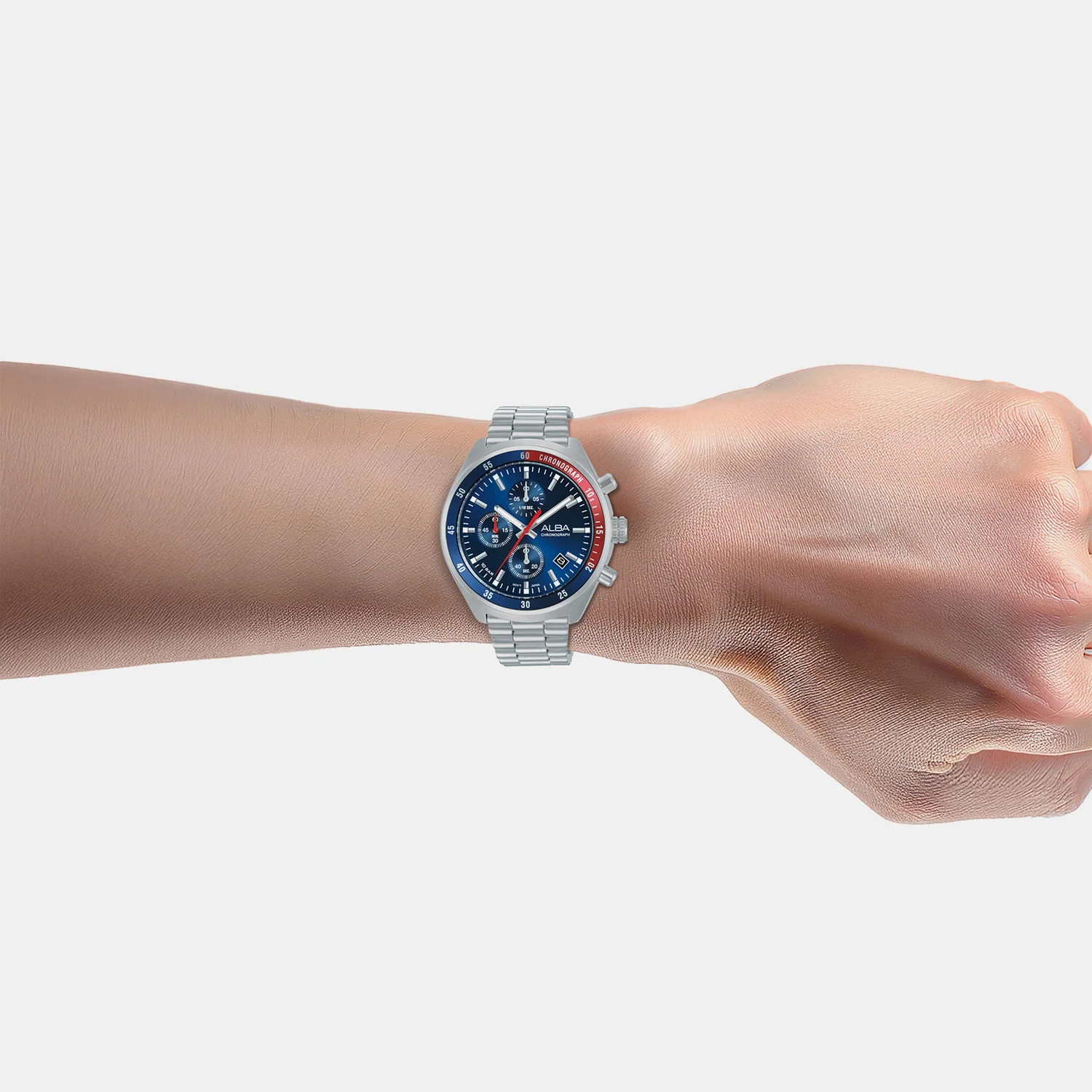 Active Men Quartz Blue Dial Chronograph Stainless Steel Watch AM3A37X1 - Image 5