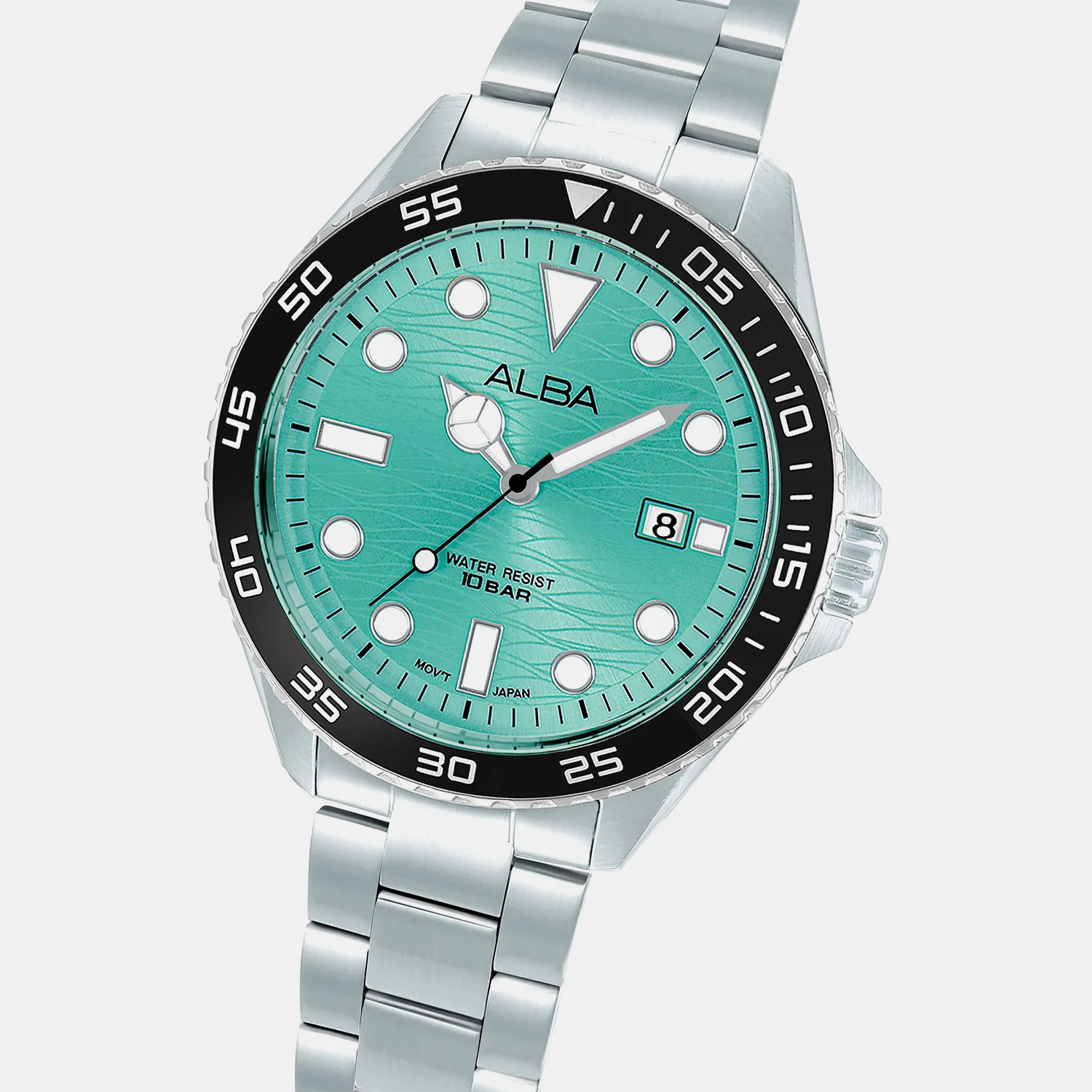 Active Men Quartz Light Blue Dial Analog Stainless Steel Watch AS9V61X1 - Image 2