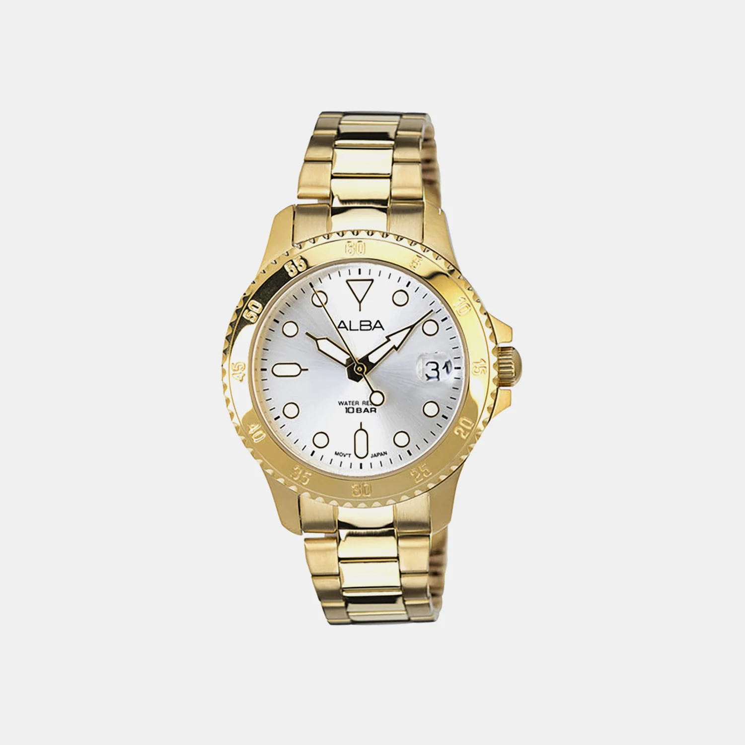 Women Quartz Silver Dial Analog Stainless Steel Watch AG8Q32X1