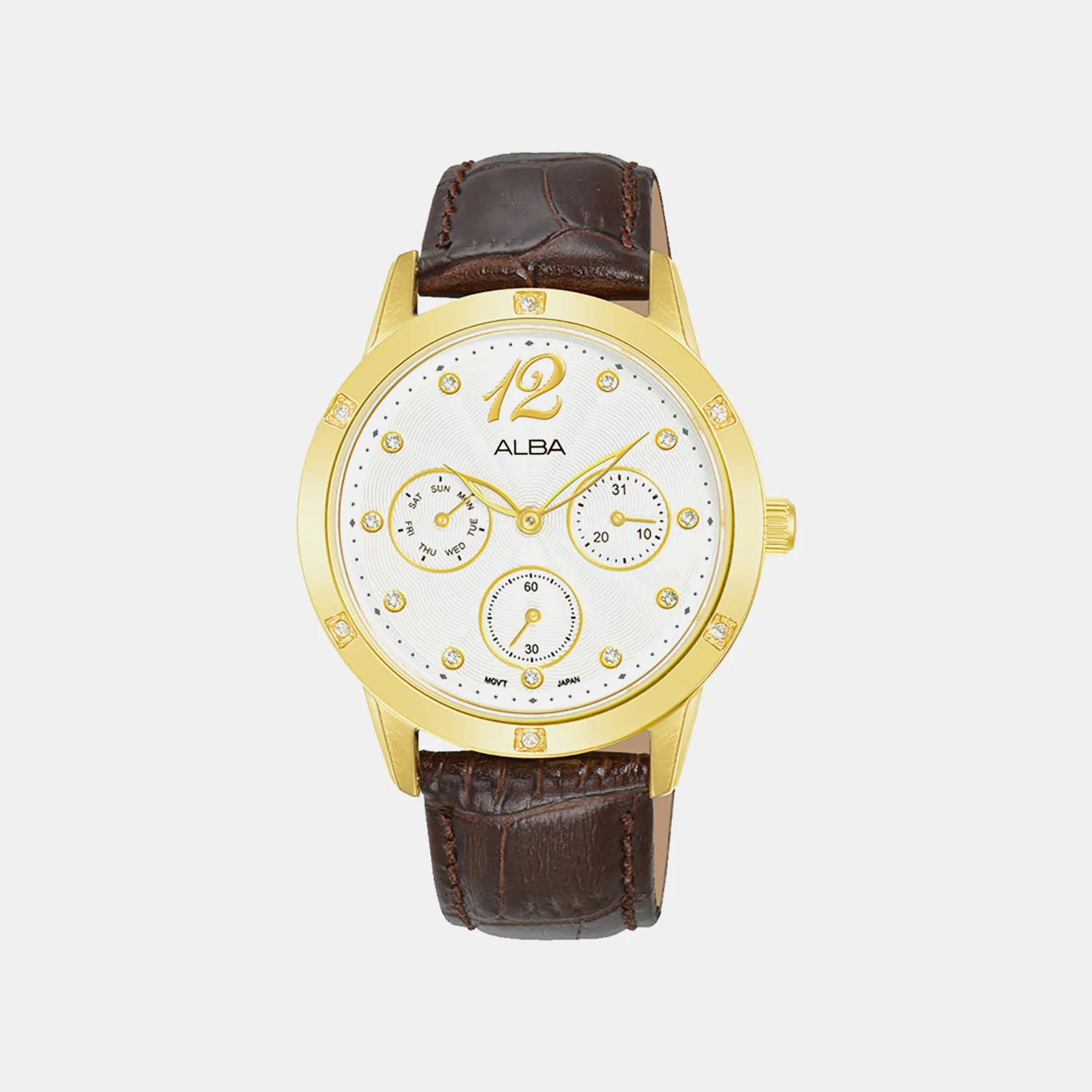 Fashion Men Quartz White Dial Analog Leather Watch AP6718X1
