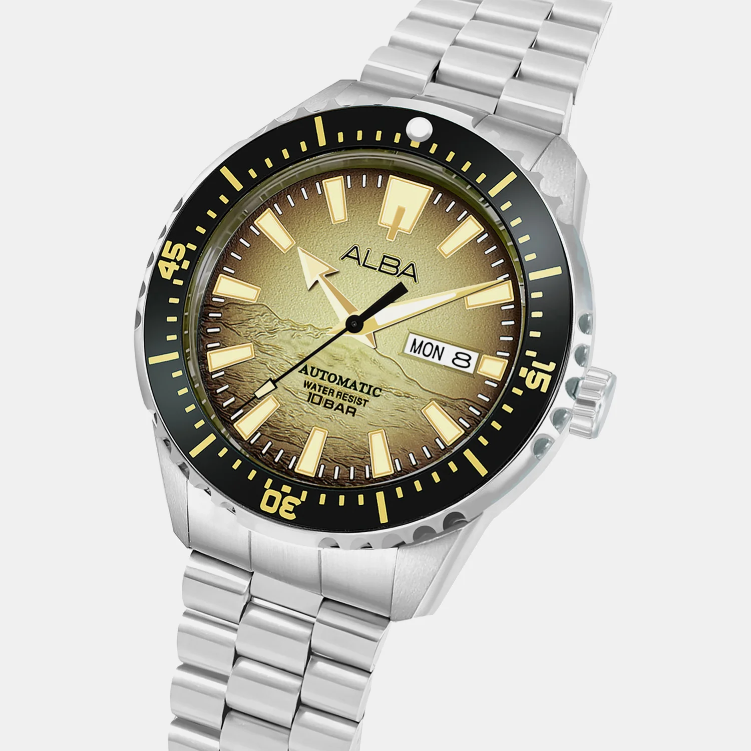 Mechanical Men Automatic Gold Dial Analog Stainless Steel Watch AL4733X1 - Image 2
