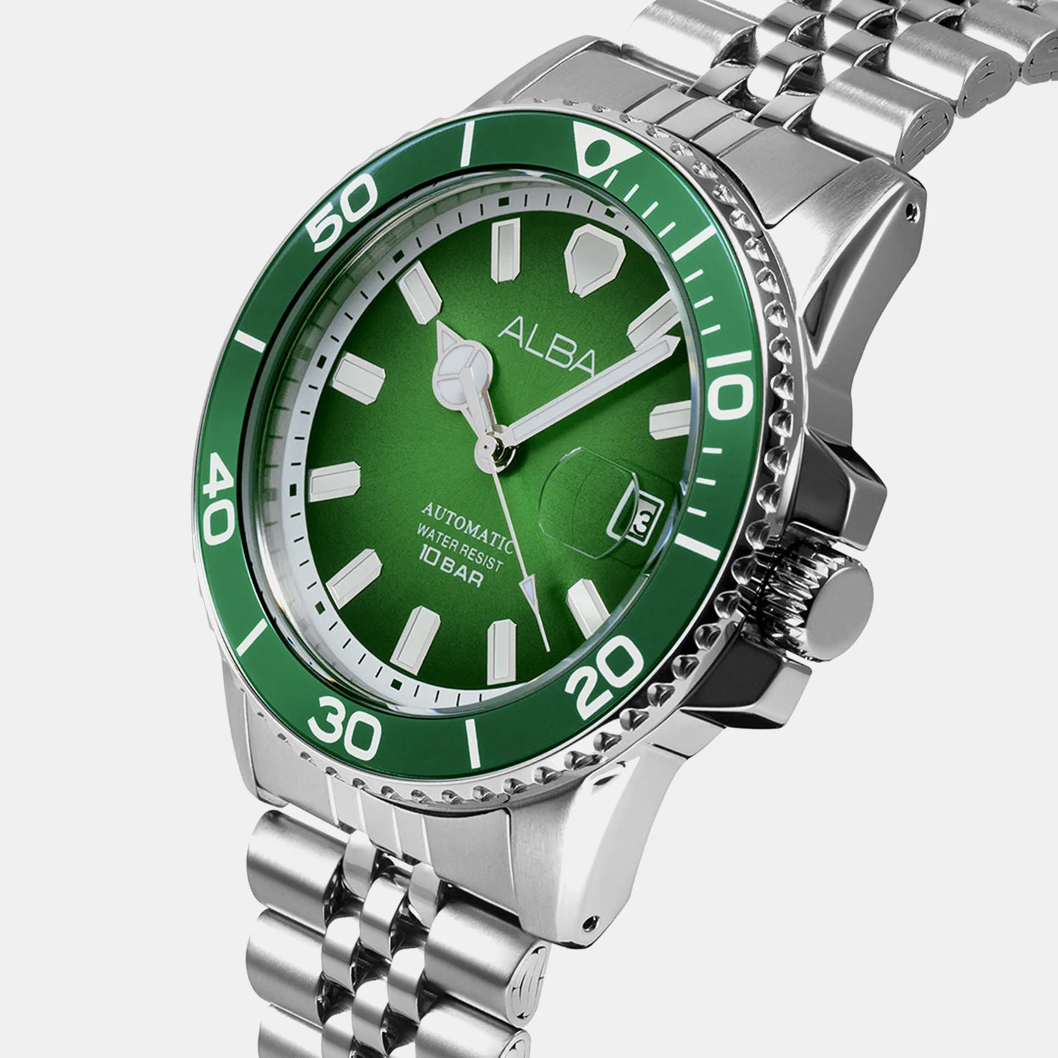 Mechanical Men Automatic Green Dial Analog Stainless Steel Watch AU4053X1 - Image 2