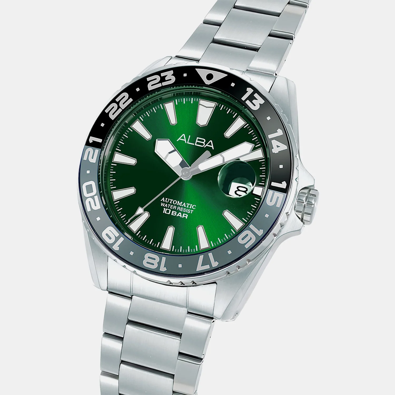 Mechanical Men Automatic Green Dial Analog Stainless Steel Watch AU4077X1 - Image 3