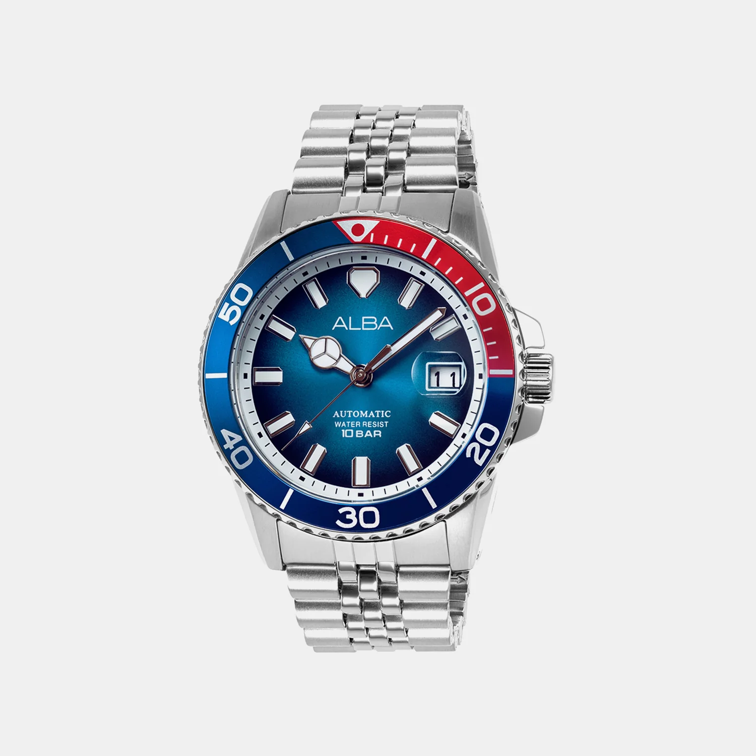 Men Automatic Blue Dial Analog Steel Watch AU4051X1