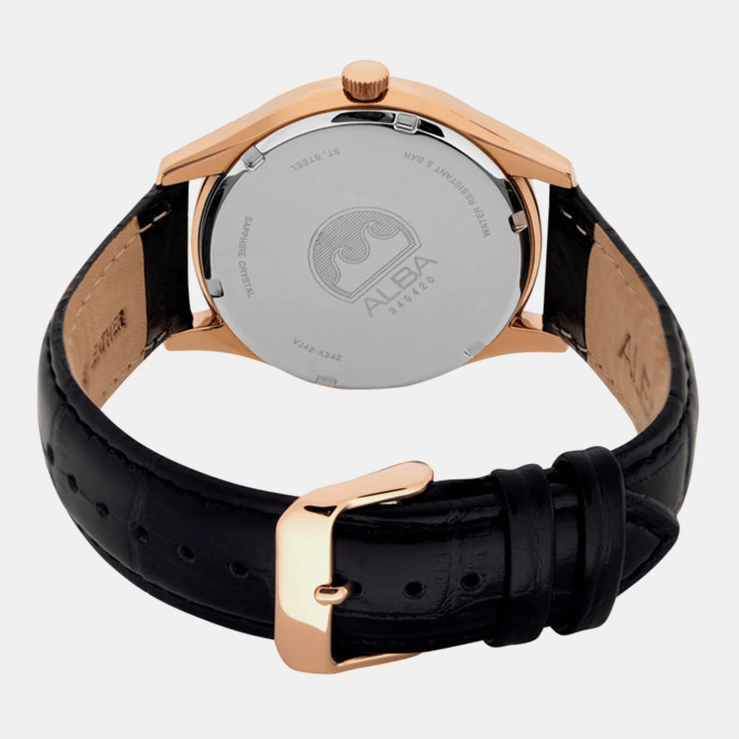 Men Quartz Black Dial Analog Leather Watch AS9R22X1 - Image 5