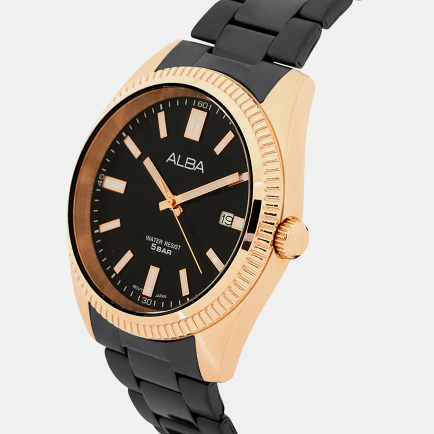 Men Quartz Black Dial Analog Stainless Steel Watch AS9T56X1 - Image 2
