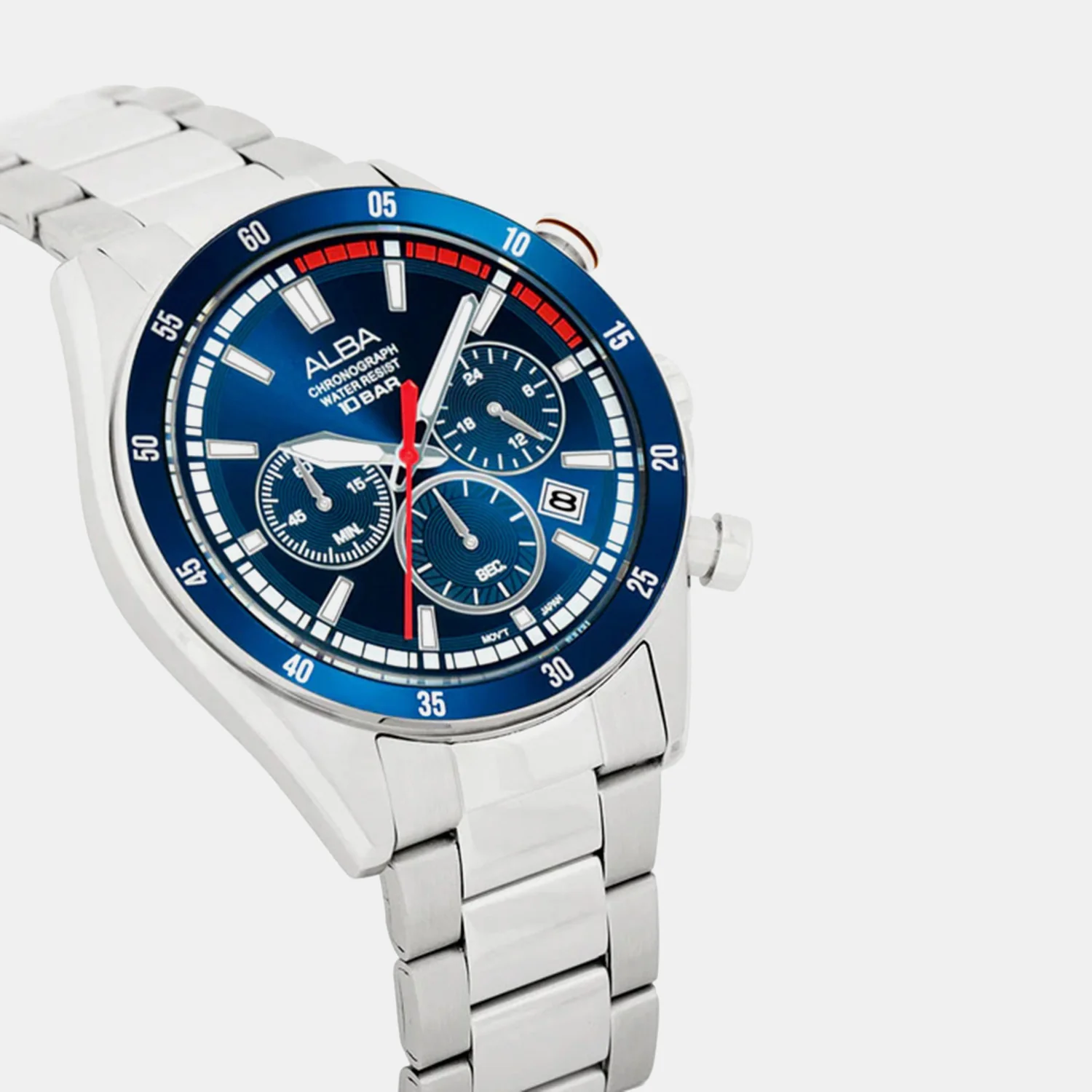 Men Quartz Blue Dial Analog Stainless Steel Watch AT3J27X1 - Image 3