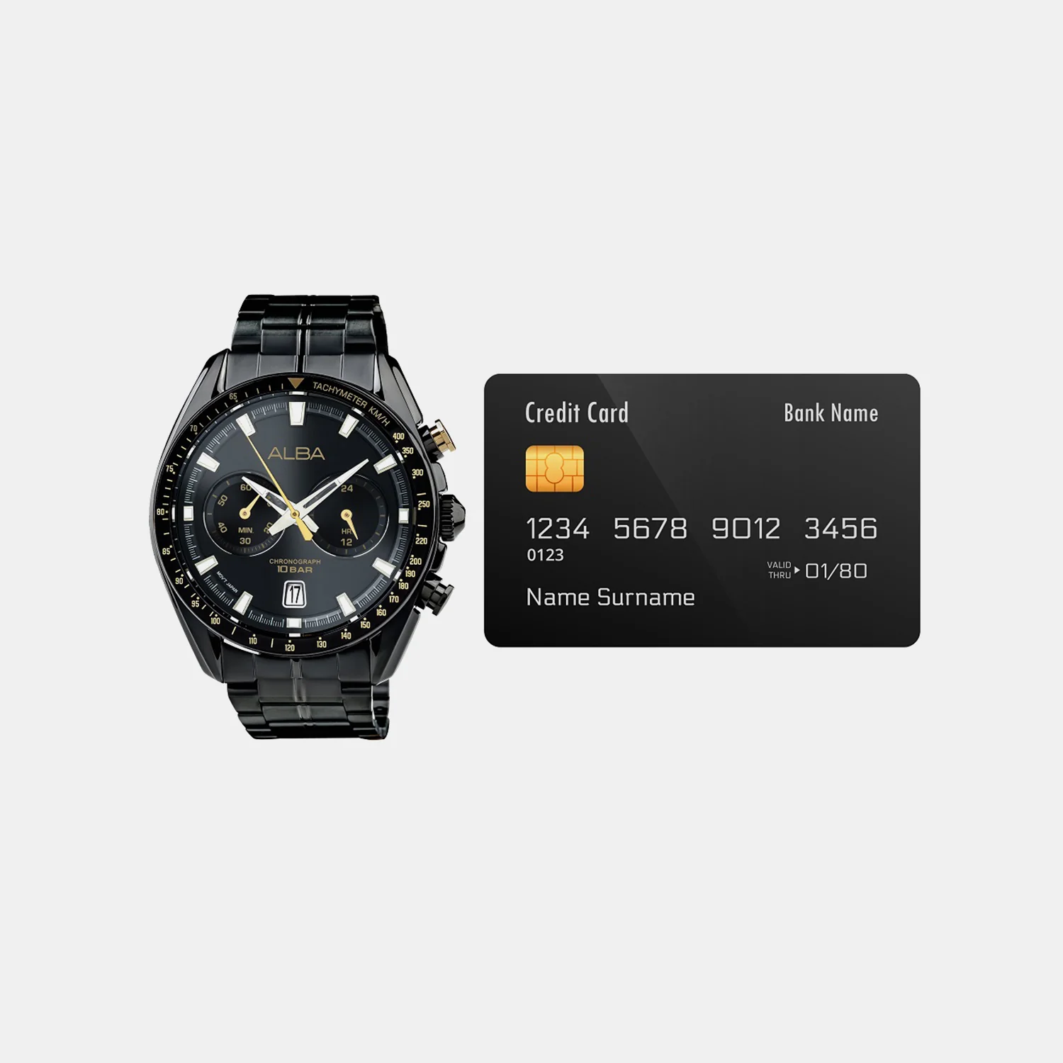 Men Quartz Black Dial Chronograph Steel Watch A4B013X1 - Image 5