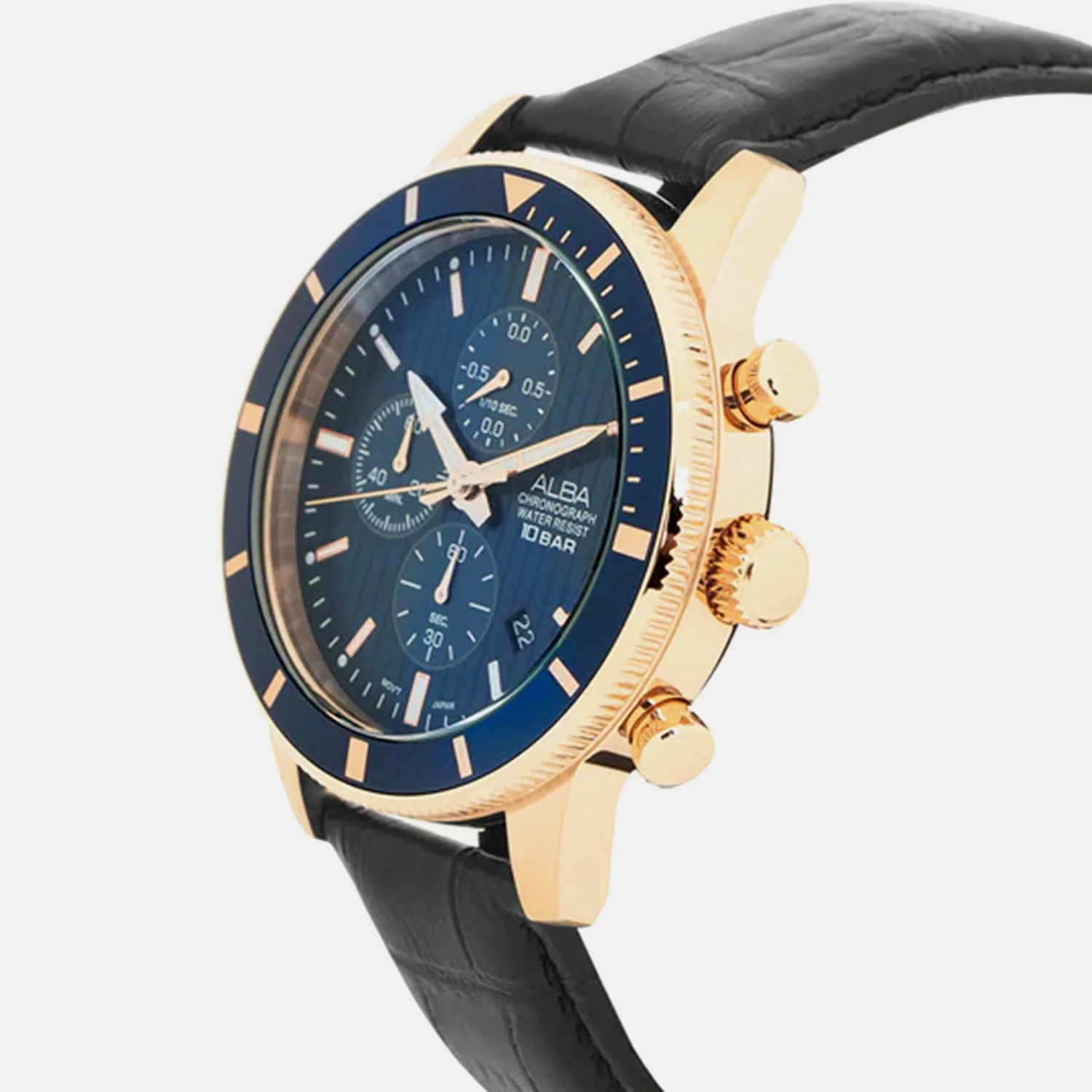 Men Quartz Blue Dial Chronograph Stainless Steel Watch AM3960X1 - Image 2