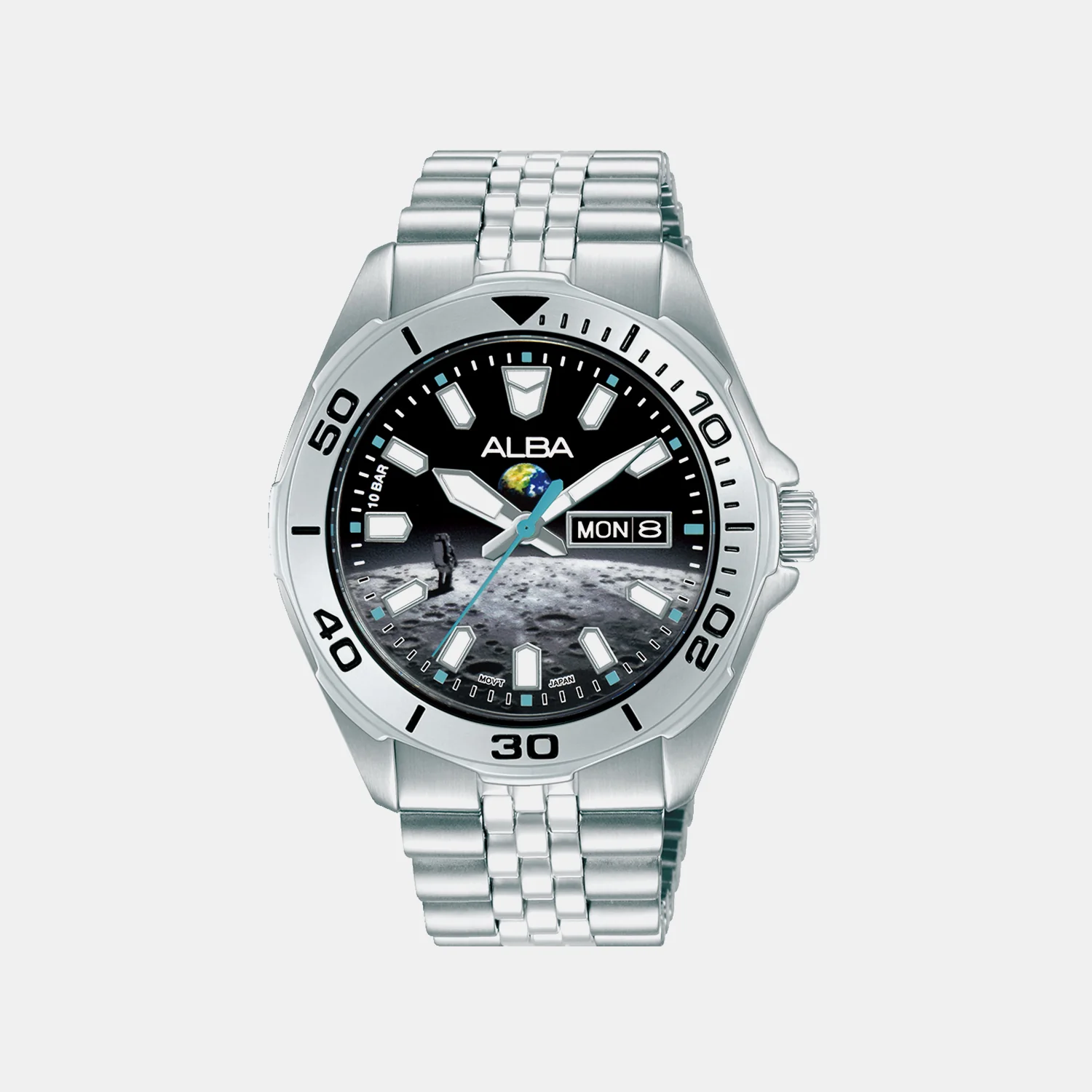 Men Quartz Dual Tone Dial Analog Stainless Steel Watch AV3591X2
