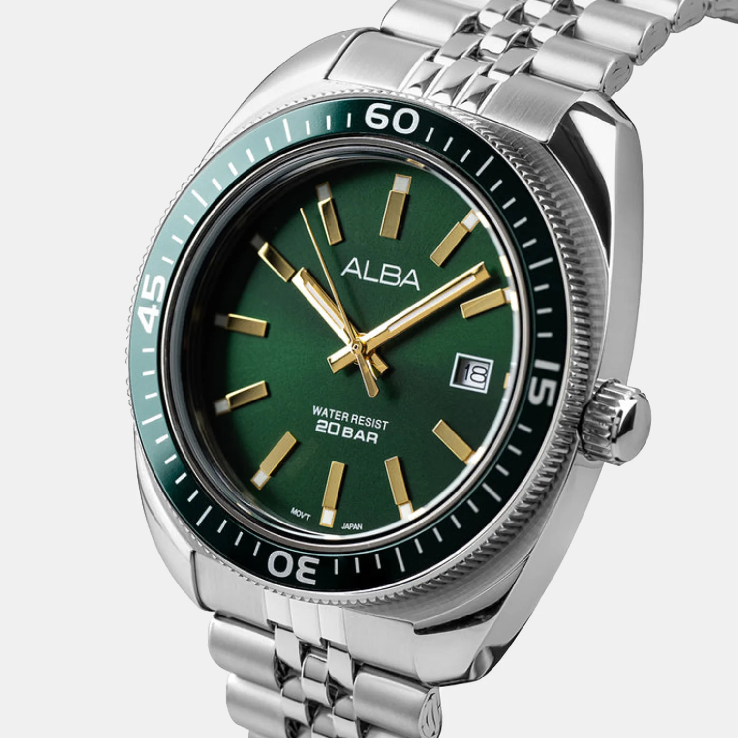 Men Quartz Green Dial Analog Steel Watch AS9T77X1 - Image 4
