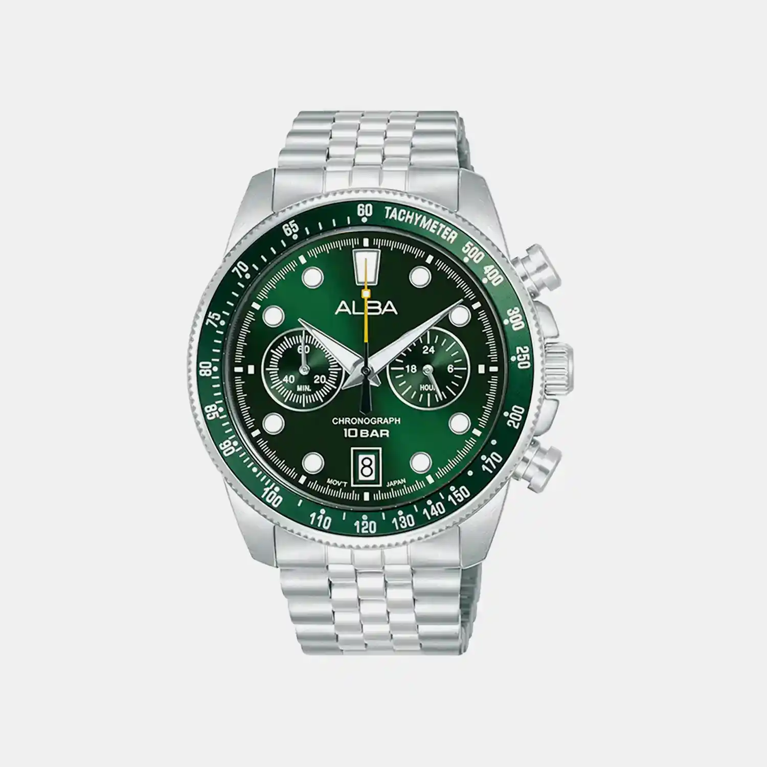 Men Quartz Green Dial Chronograph Steel Watch A4B029X1