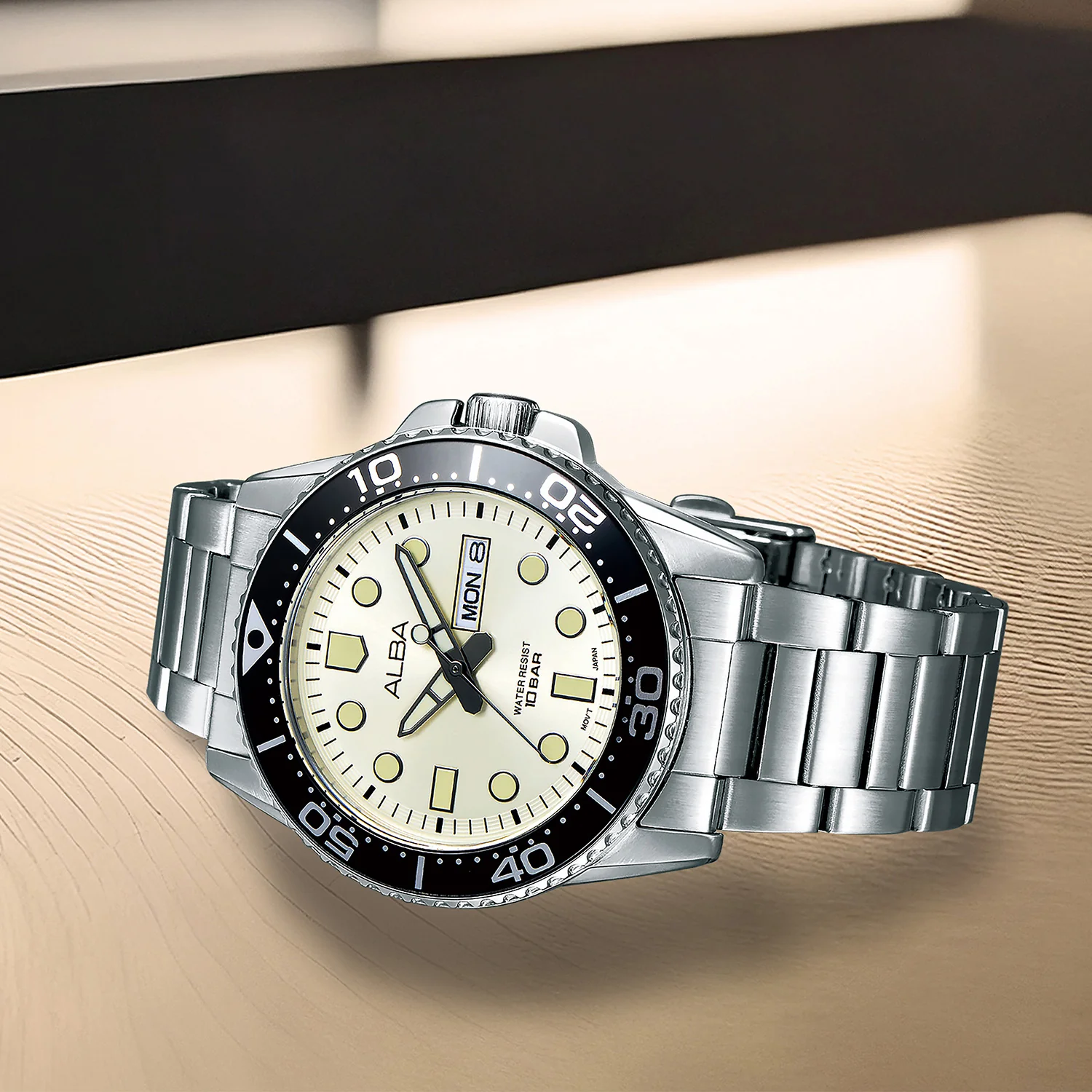 Men Quartz Light Champagne Dial Analog Stainless Steel Watch AV3601X1 - Image 5