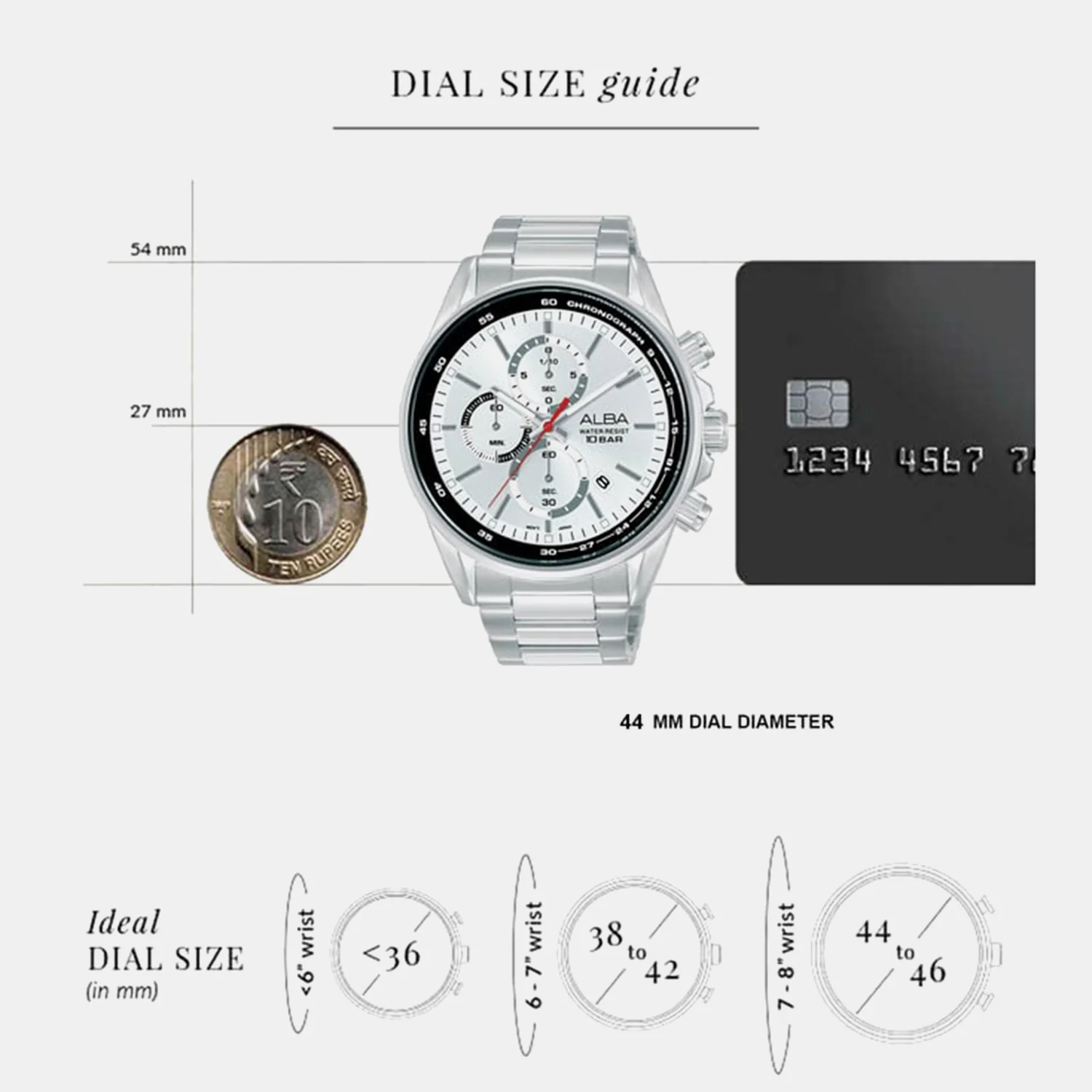 Men Quartz White Dial Chronograph Stainless Steel Watch AM3A51X1 - Image 3