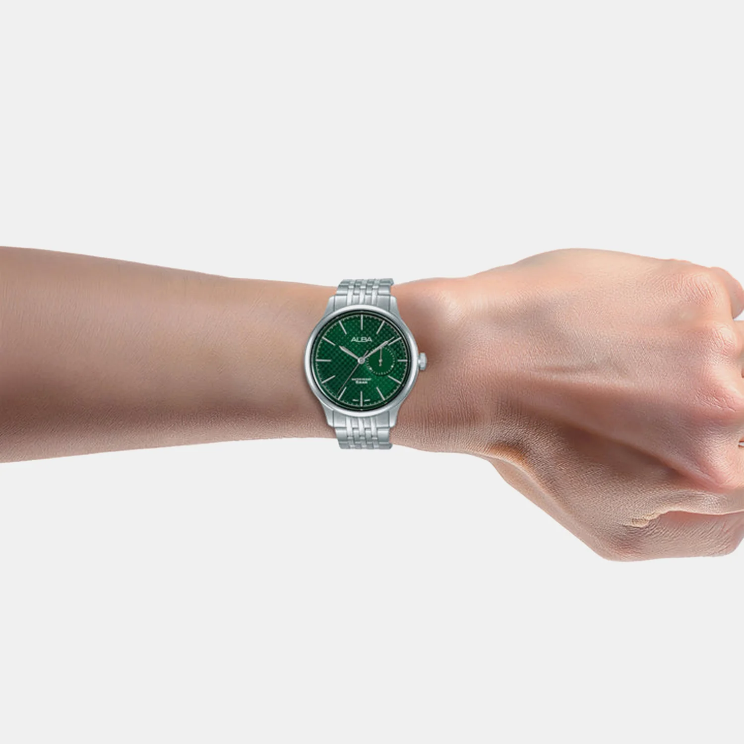 Prestige Men Quartz Green Dial Analog Stainless Steel Watch A5B001X1 - Image 4