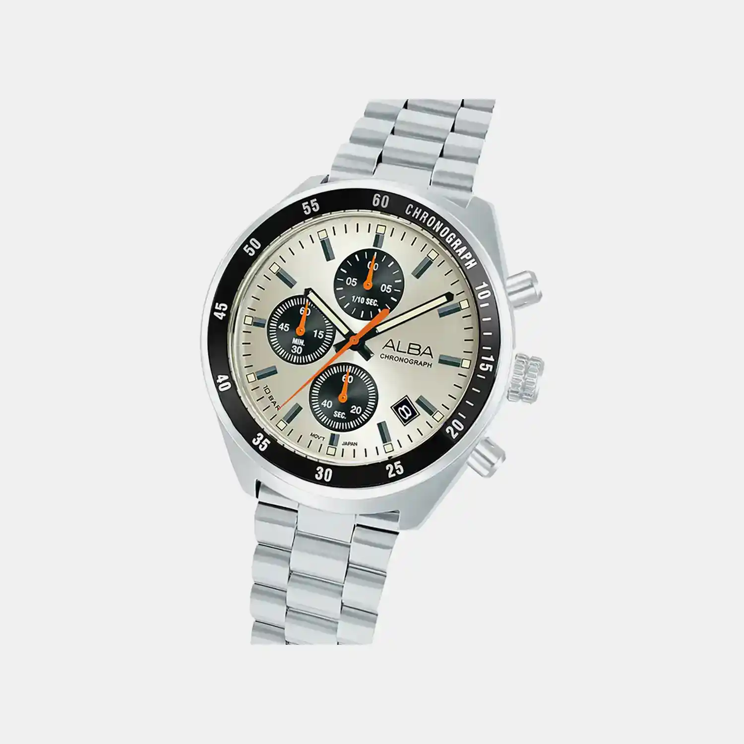 Retro Racer Men Quartz Beige Dial Chronograph Steel Watch AM3A41X1 - Image 2