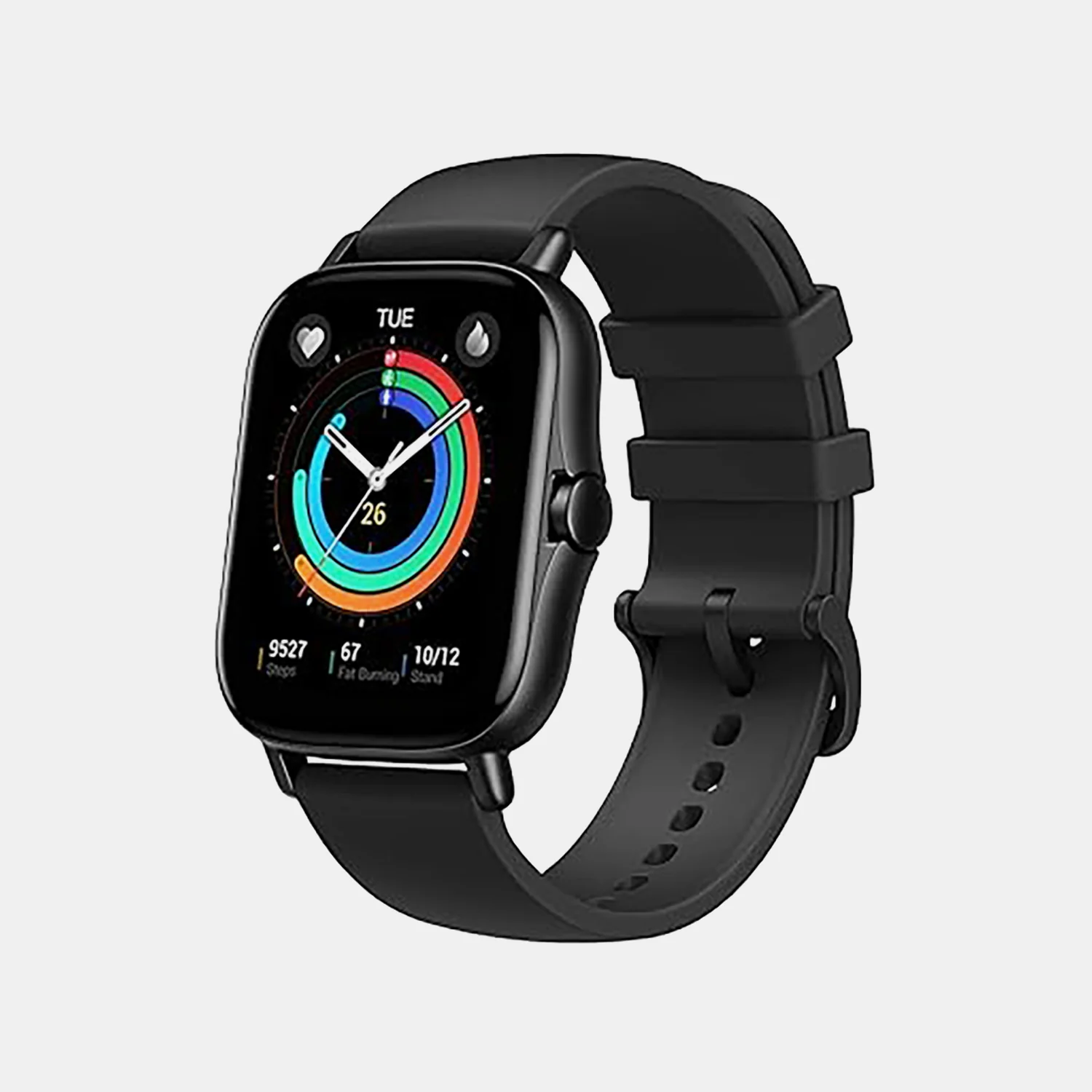 Unisex Processor Black Dial Amoled Silicone Watch GTS 2E OBSIDIAN BLACK - Image 2