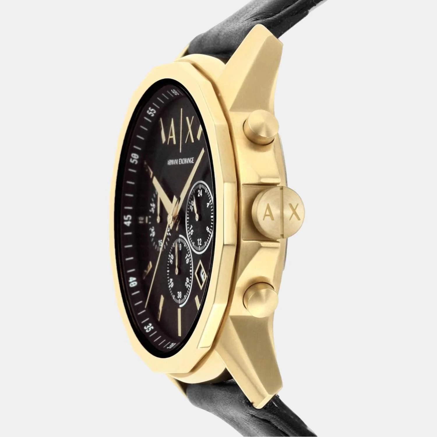 Banks Men Quartz Black Dial Chronograph Leather Watch AX7133SET - Image 6