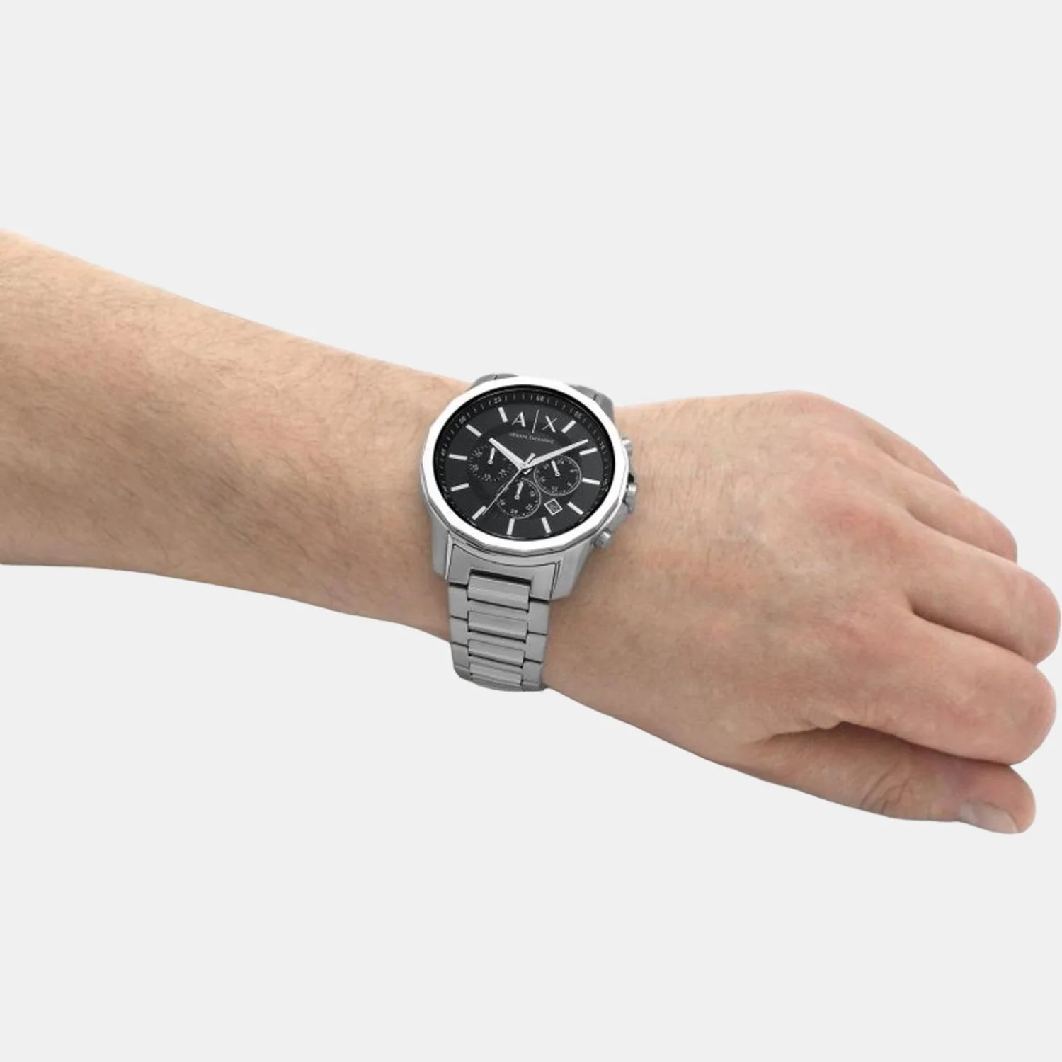Banks Men Quartz Black Dial Chronograph Stainless Steel Watch AX1720 - Image 7