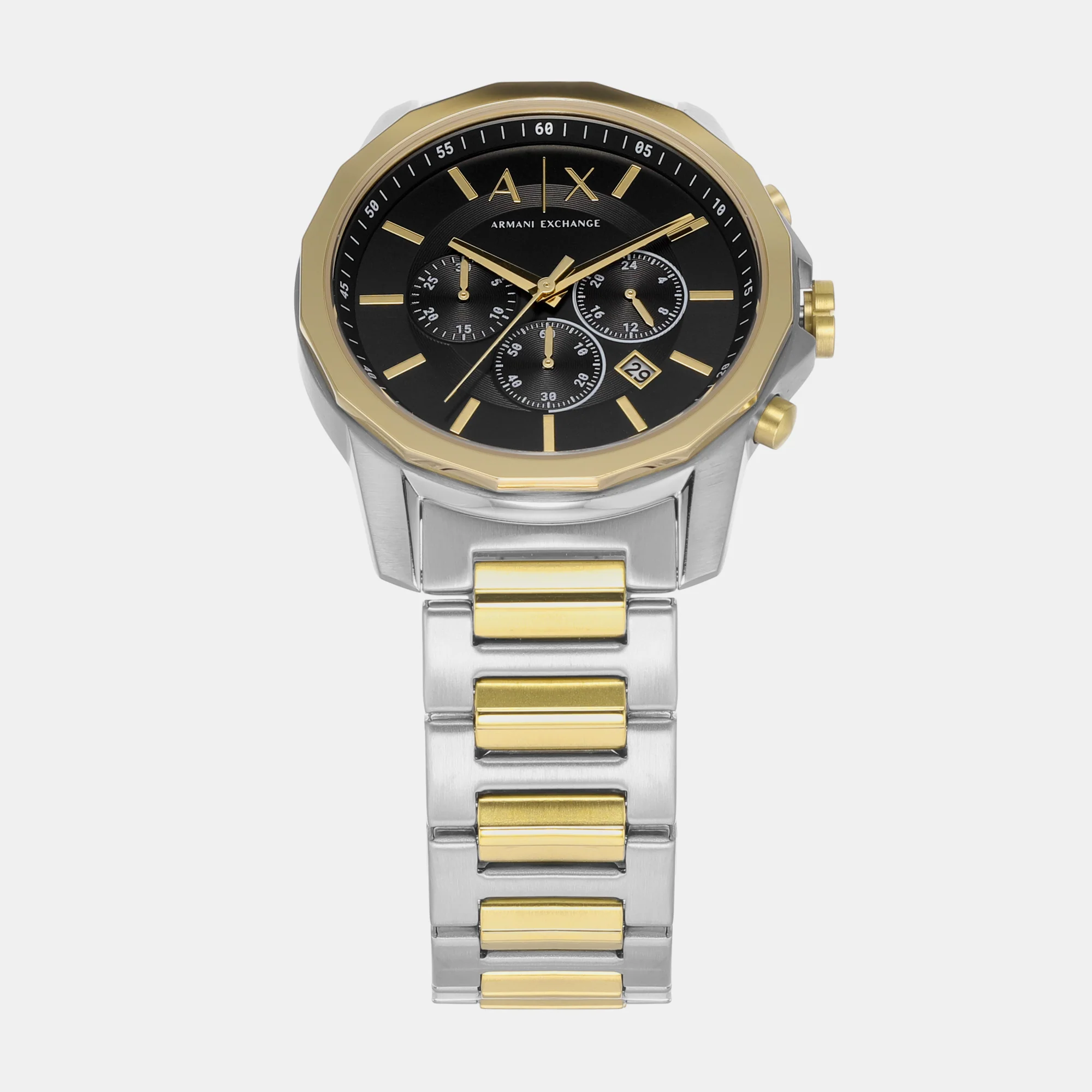 Banks Men Quartz Black Dial Chronograph Stainless Steel Watch AX7148SET - Image 3