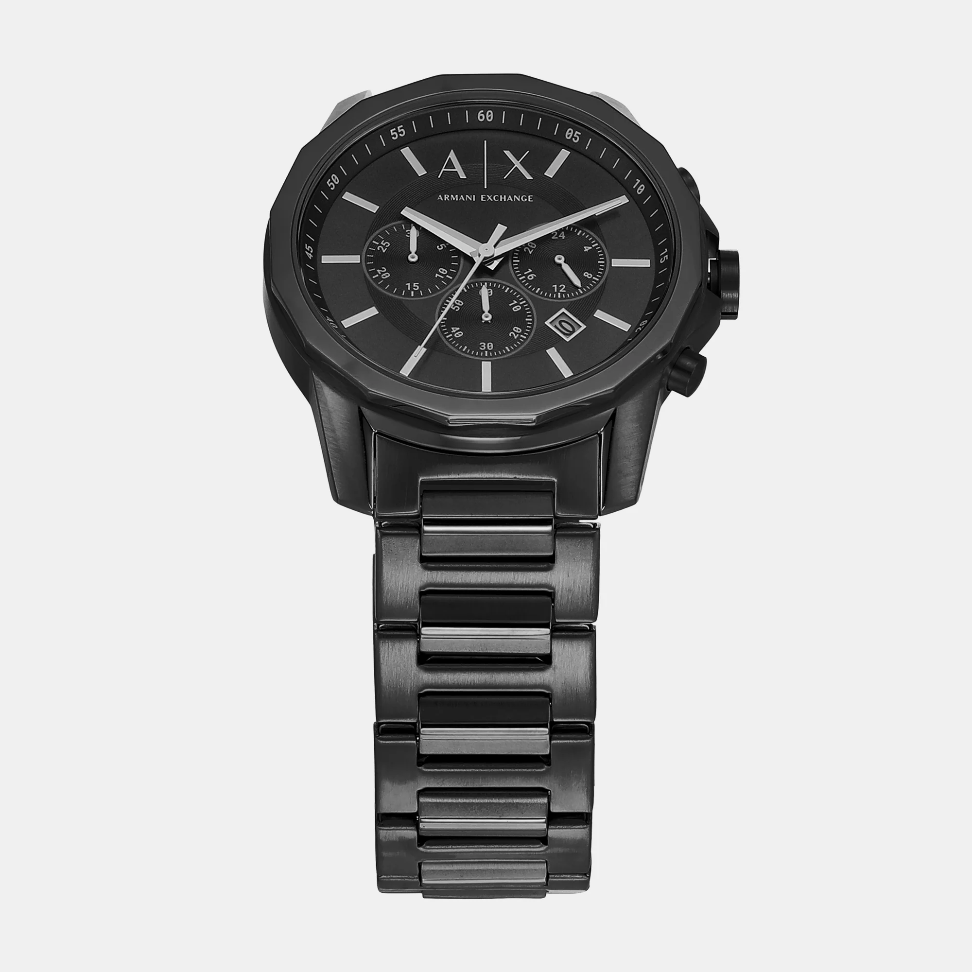 Banks Men Quartz Black Dial Chronograph Stainless Steel Watch AX7153SET - Image 2