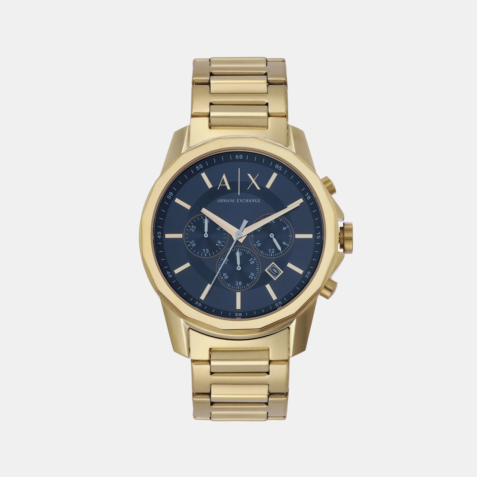Banks Men Quartz Blue Dial Chronograph Stainless Steel Watch AX7151SET - Image 2