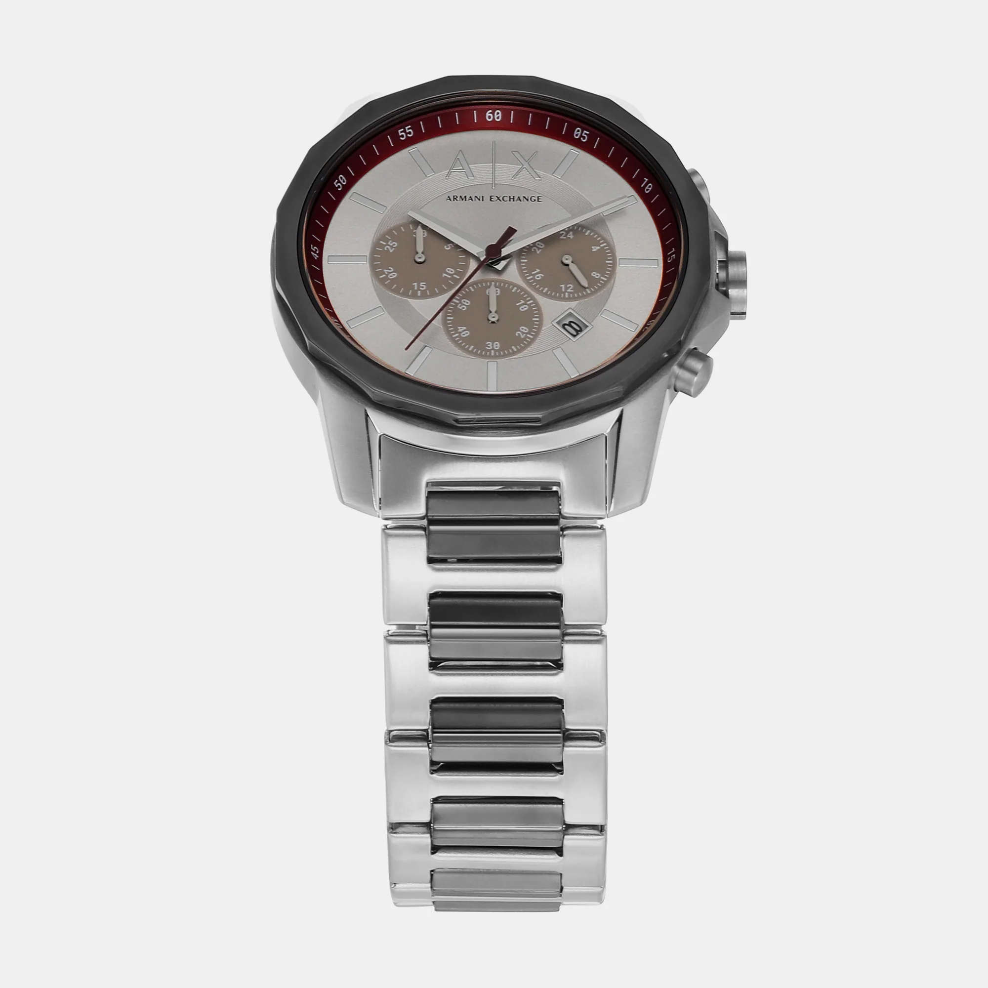 Banks Men Quartz Silver Dial Chronograph Stainless Steel Watch AX1745 - Image 3