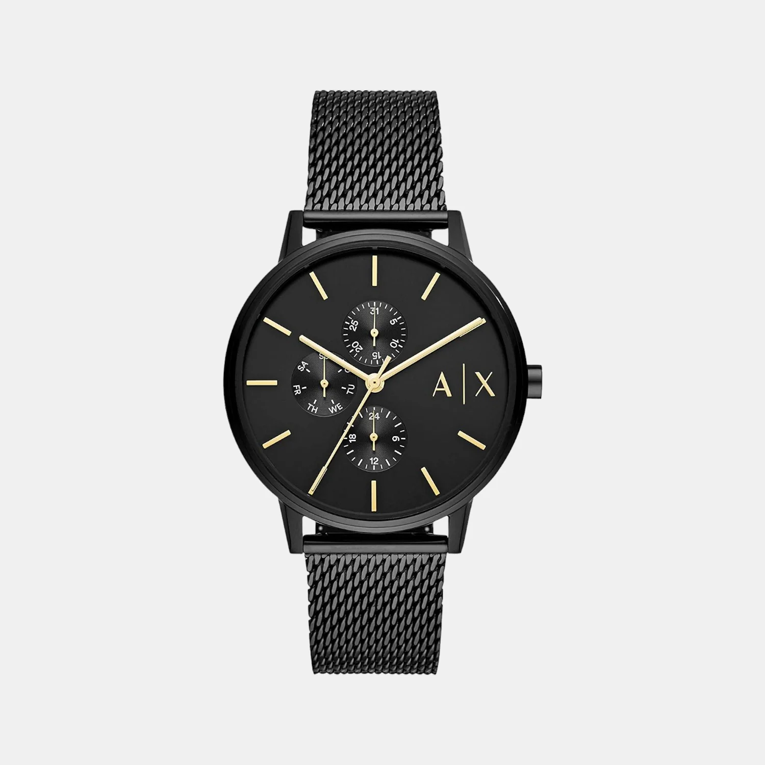 Cayde Men Quartz Black Dial Chronograph Stainless Steel Watch AX2716