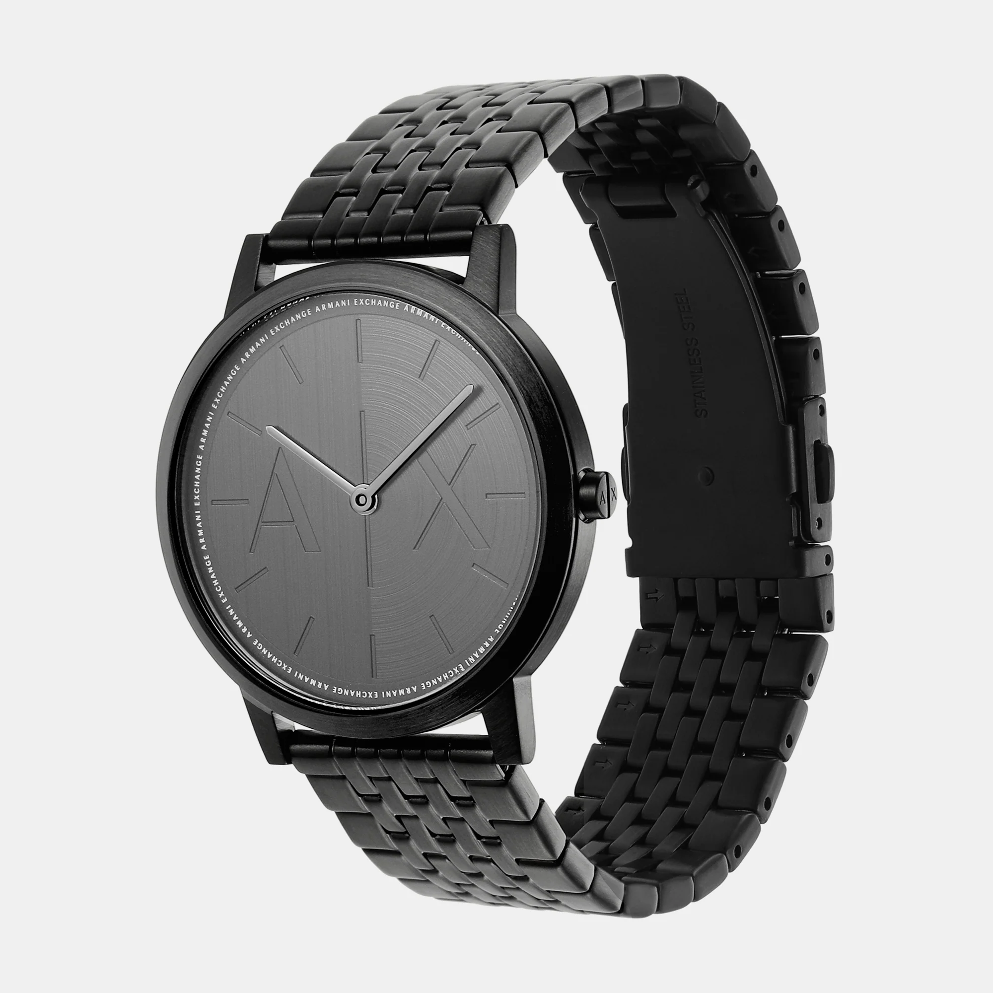 Dale Men Quartz Black Dial Analog Stainless Steel Watch AX2872 - Image 3