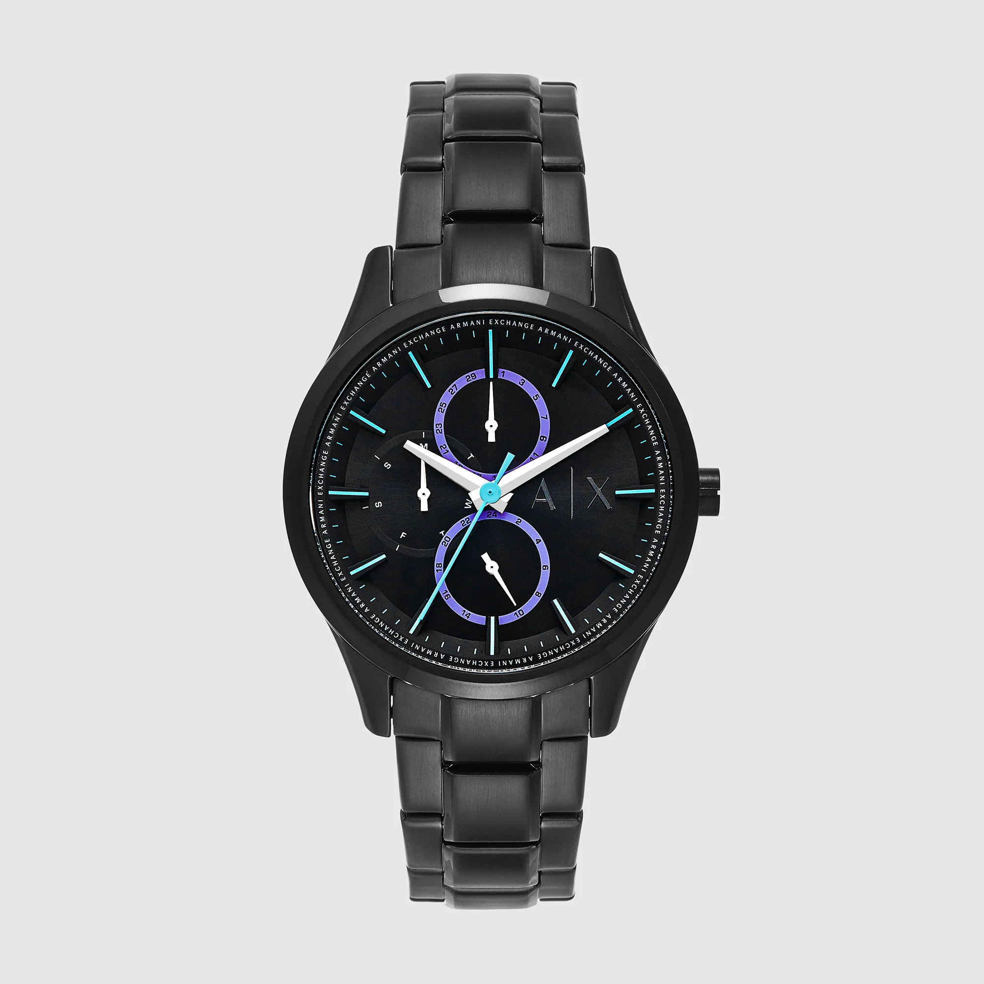 Dante Men Quartz Black Dial Chronograph Stainless Steel Watch AX1878