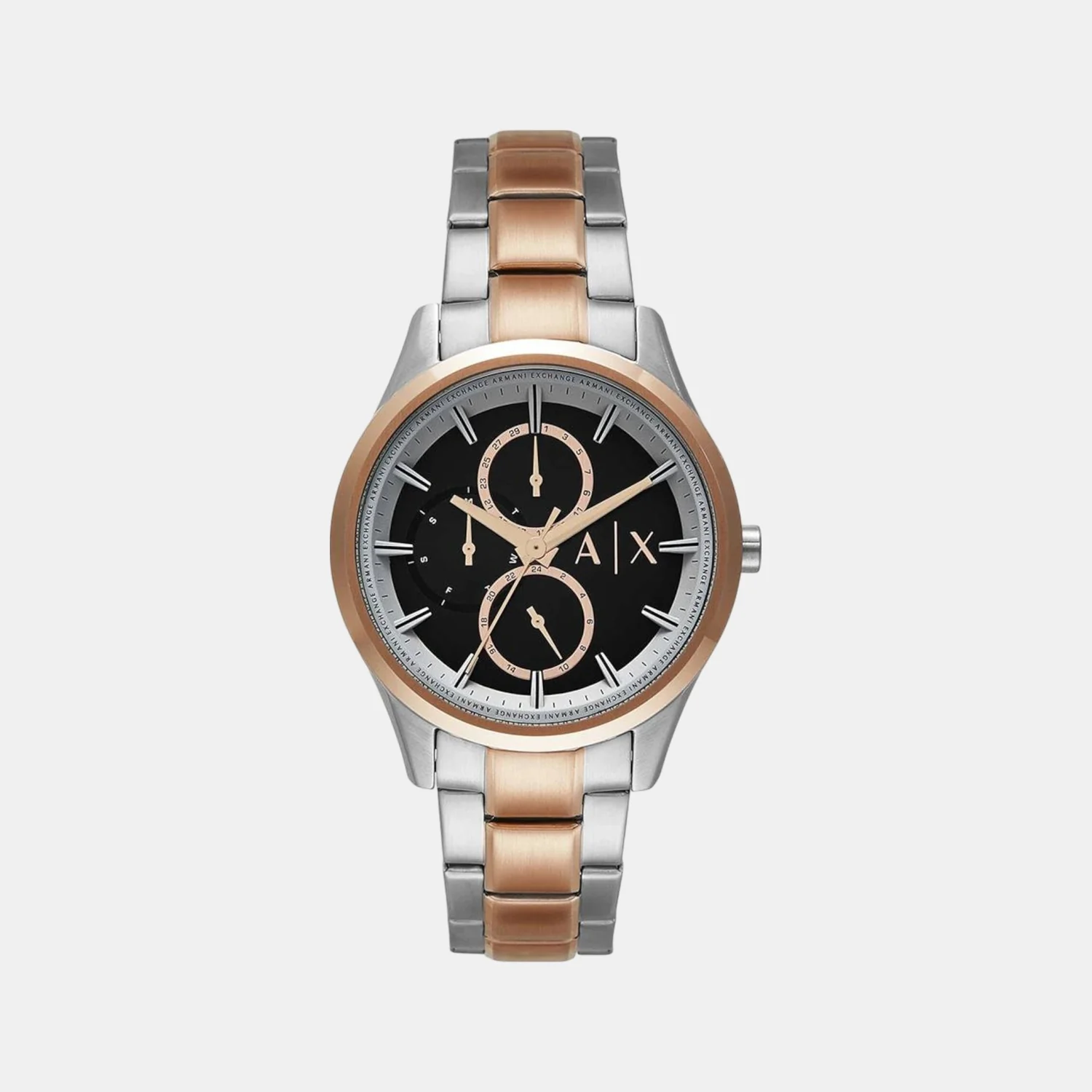 Dante Men Quartz Black Dial Multi-Function Stainless Steel Watch AX1882 - Image 2