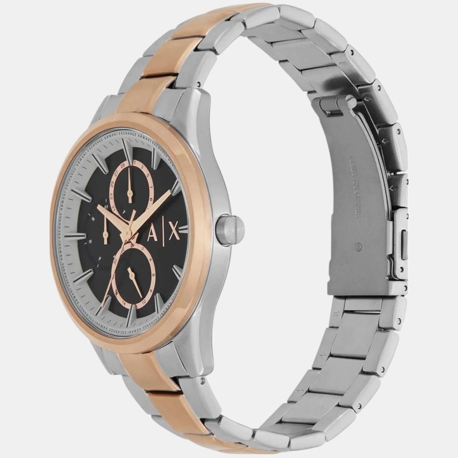 Dante Men Quartz Black Dial Multi-Function Stainless Steel Watch AX1882 - Image 3